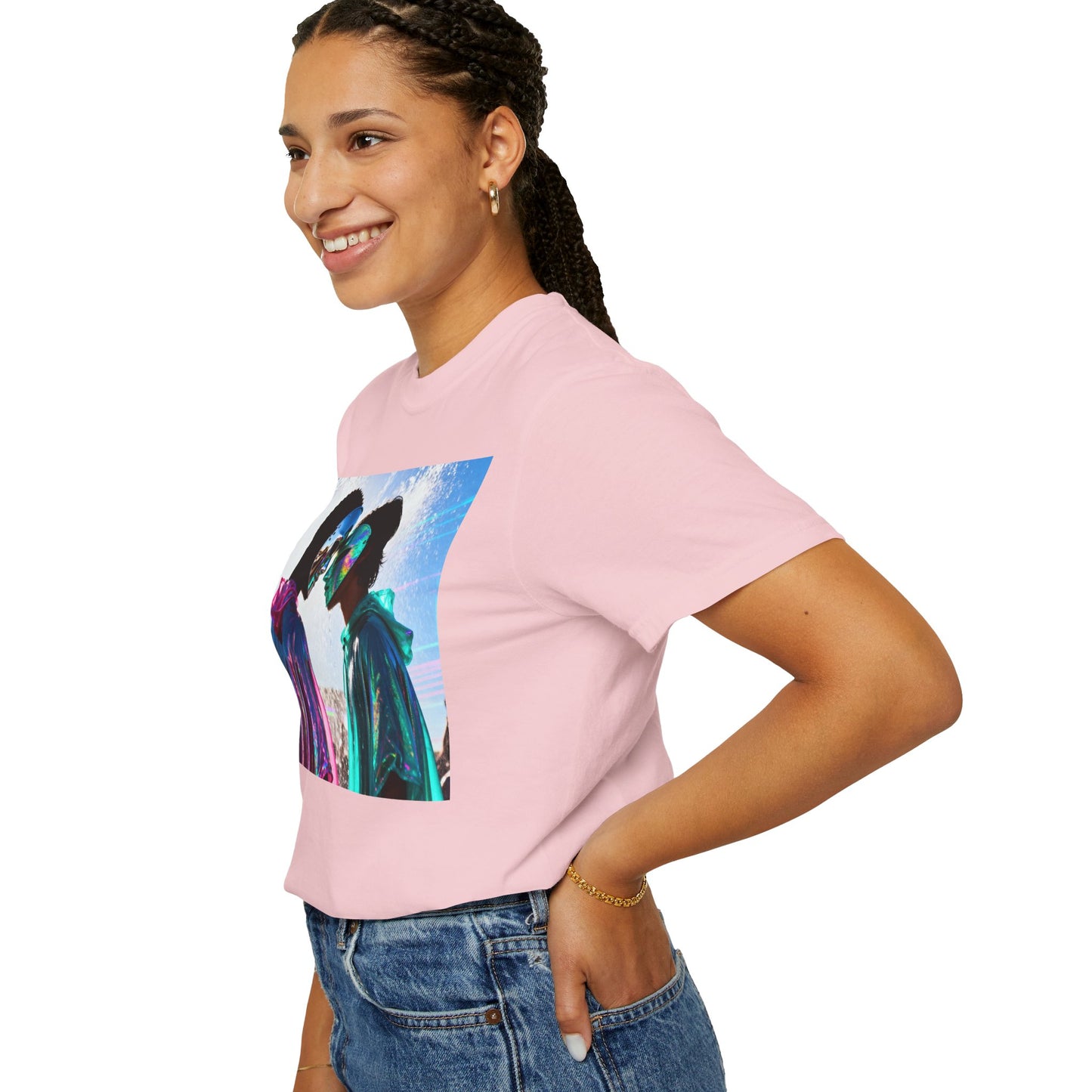Rave Lovers Graphic T-Shirt — Neon Festival Couple Print