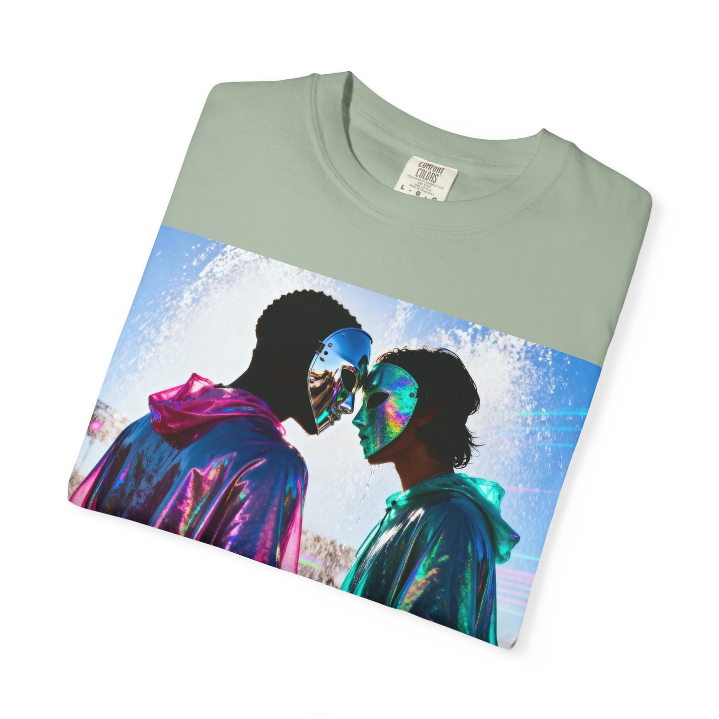 Rave Lovers Graphic T-Shirt — Neon Festival Couple Print