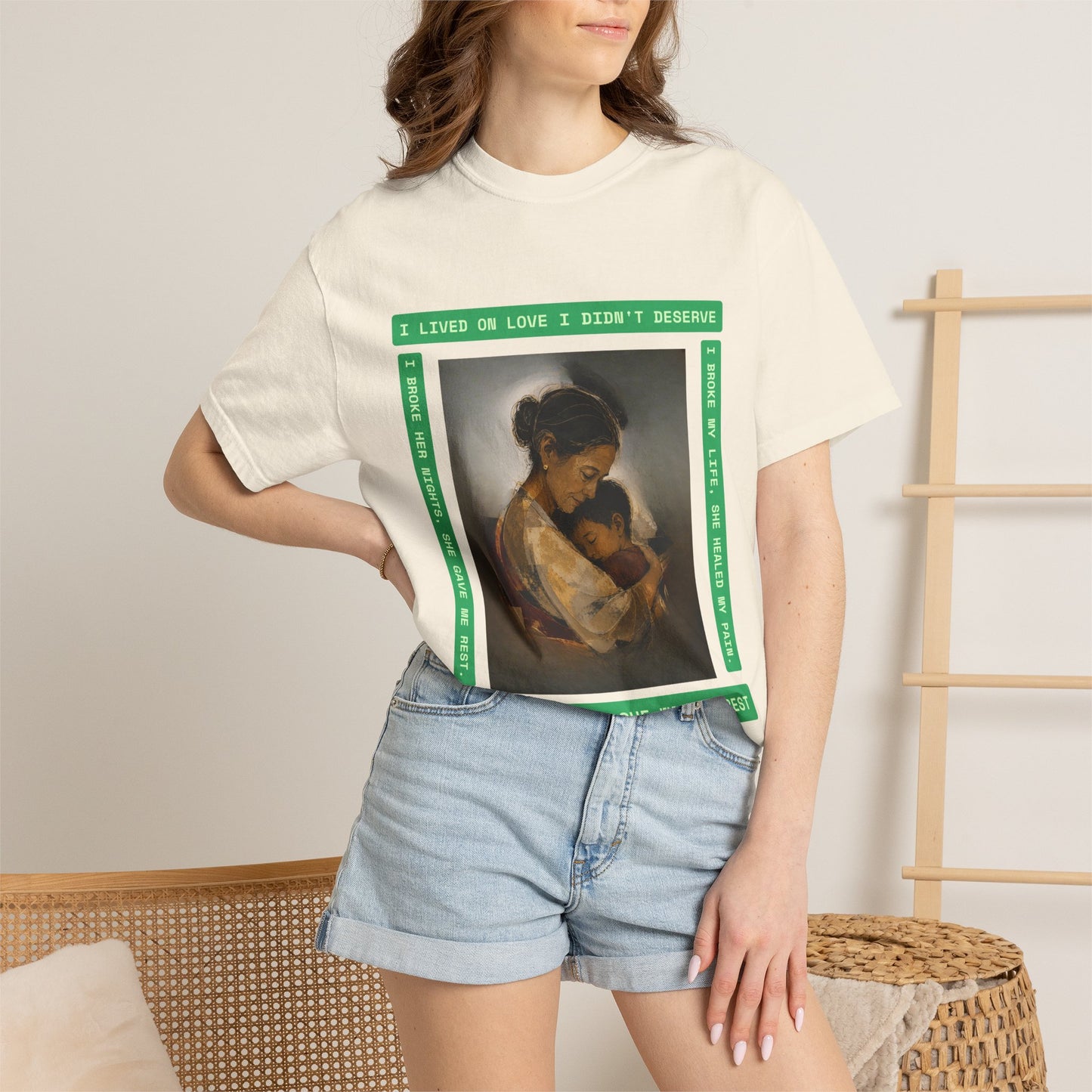 T-Shirt — 'I Lived on Love I Didn’t Deserve' Mother & Child Art Tee