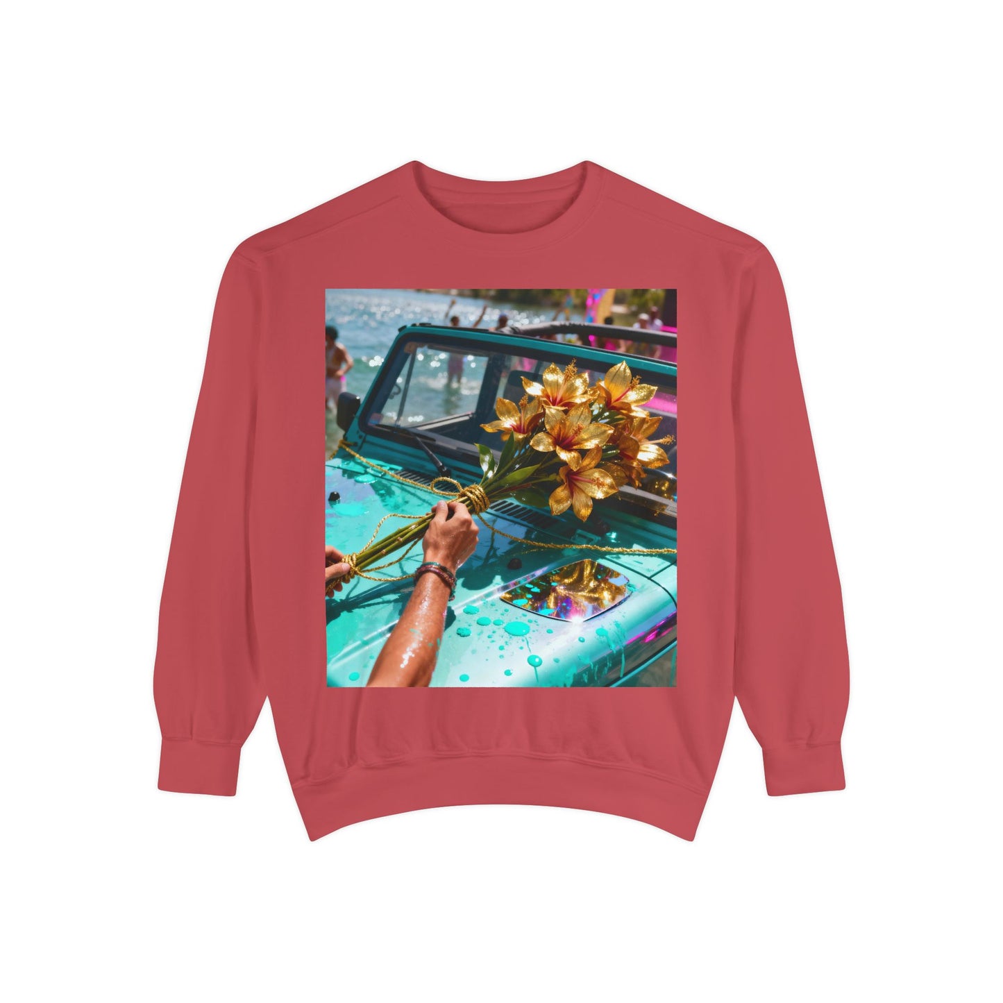 Sweatshirt — Tropical Parade Car Floral Photo Print