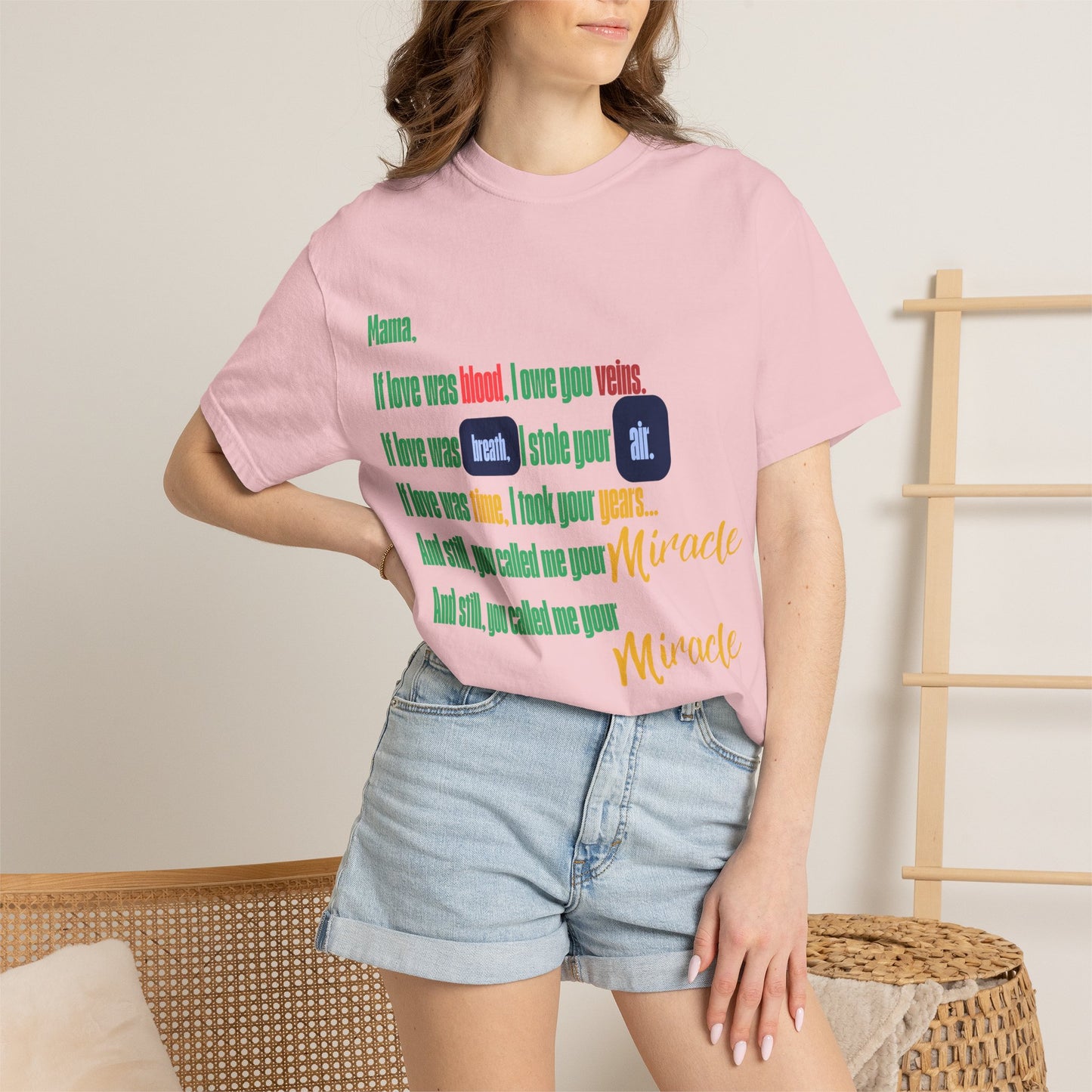 Miracle Loved Text T-Shirt — Inspirational Faith Quote Tee