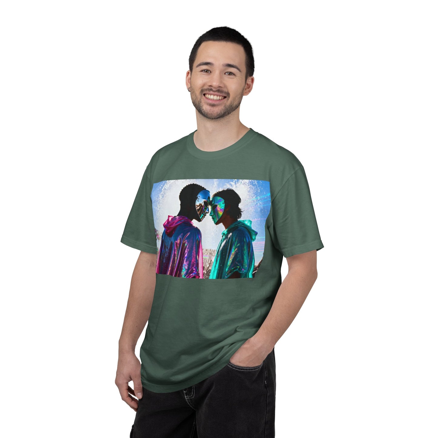 Rave Lovers Graphic T-Shirt — Neon Festival Couple Print