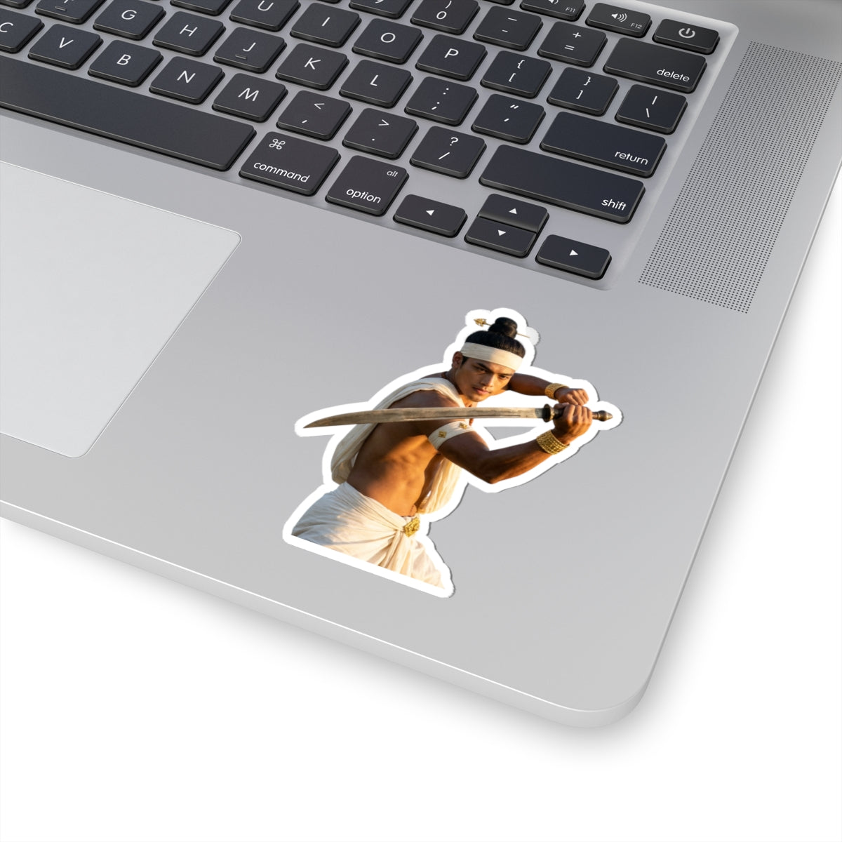 Warrior Prince Sword Sticker — Mythic Asian Fighter Kiss-Cut Decal