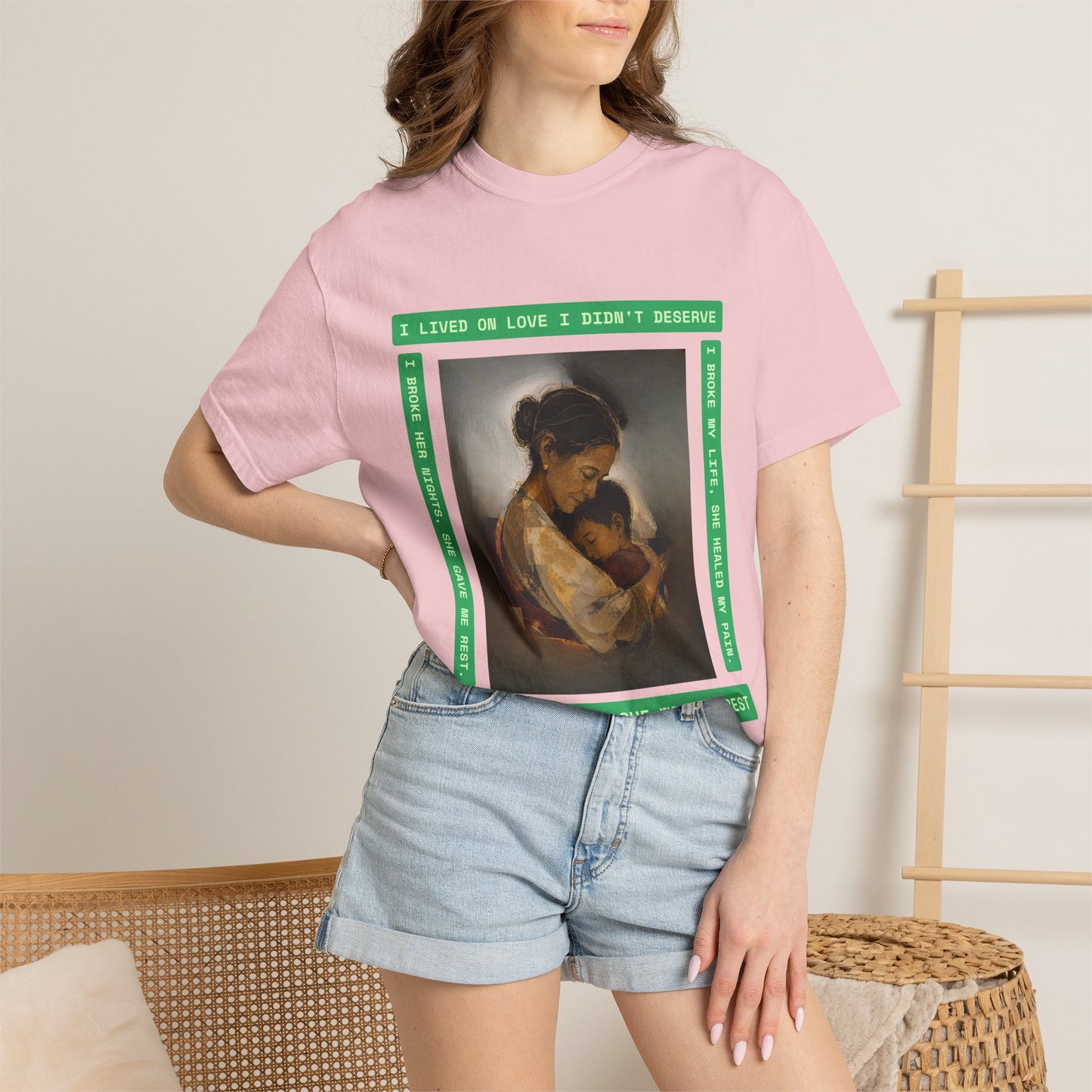 T-Shirt — 'I Lived on Love I Didn’t Deserve' Mother & Child Art Tee