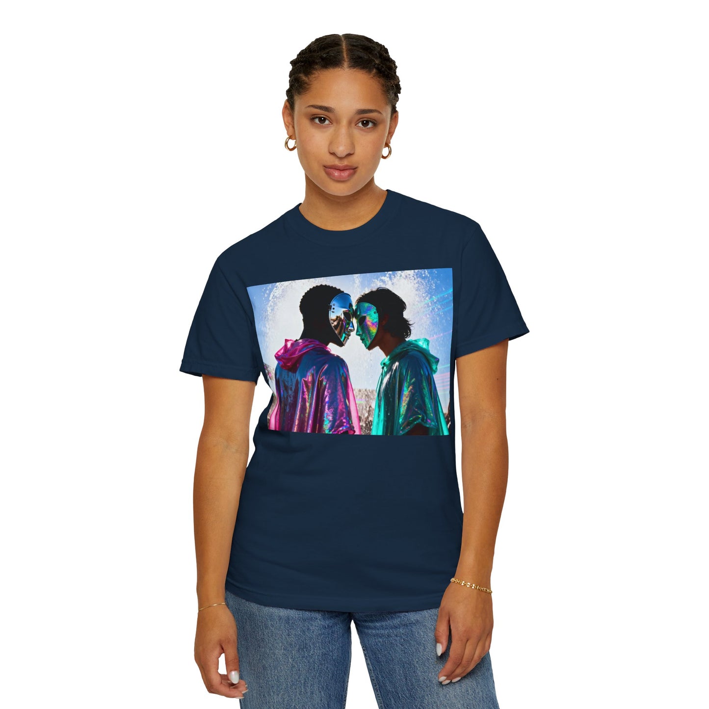 Rave Lovers Graphic T-Shirt — Neon Festival Couple Print