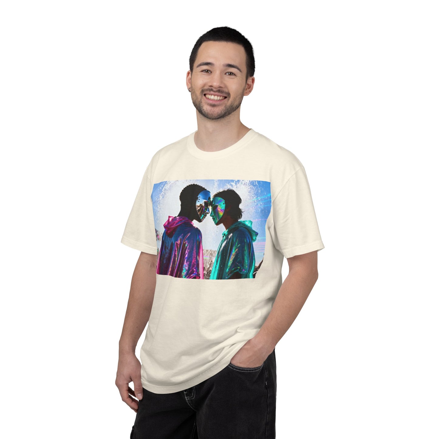 Rave Lovers Graphic T-Shirt — Neon Festival Couple Print