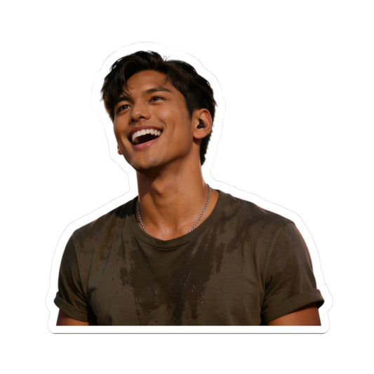 Kiss-Cut Sticker — Smiling Man Portrait Laptop Decal
