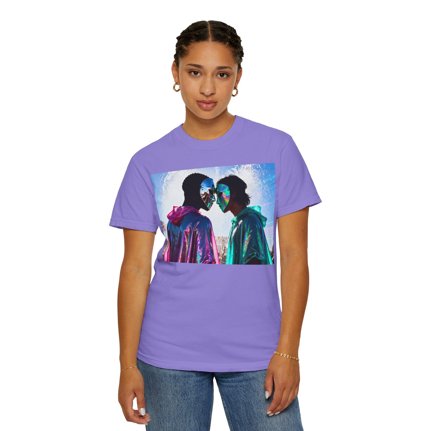Rave Lovers Graphic T-Shirt — Neon Festival Couple Print