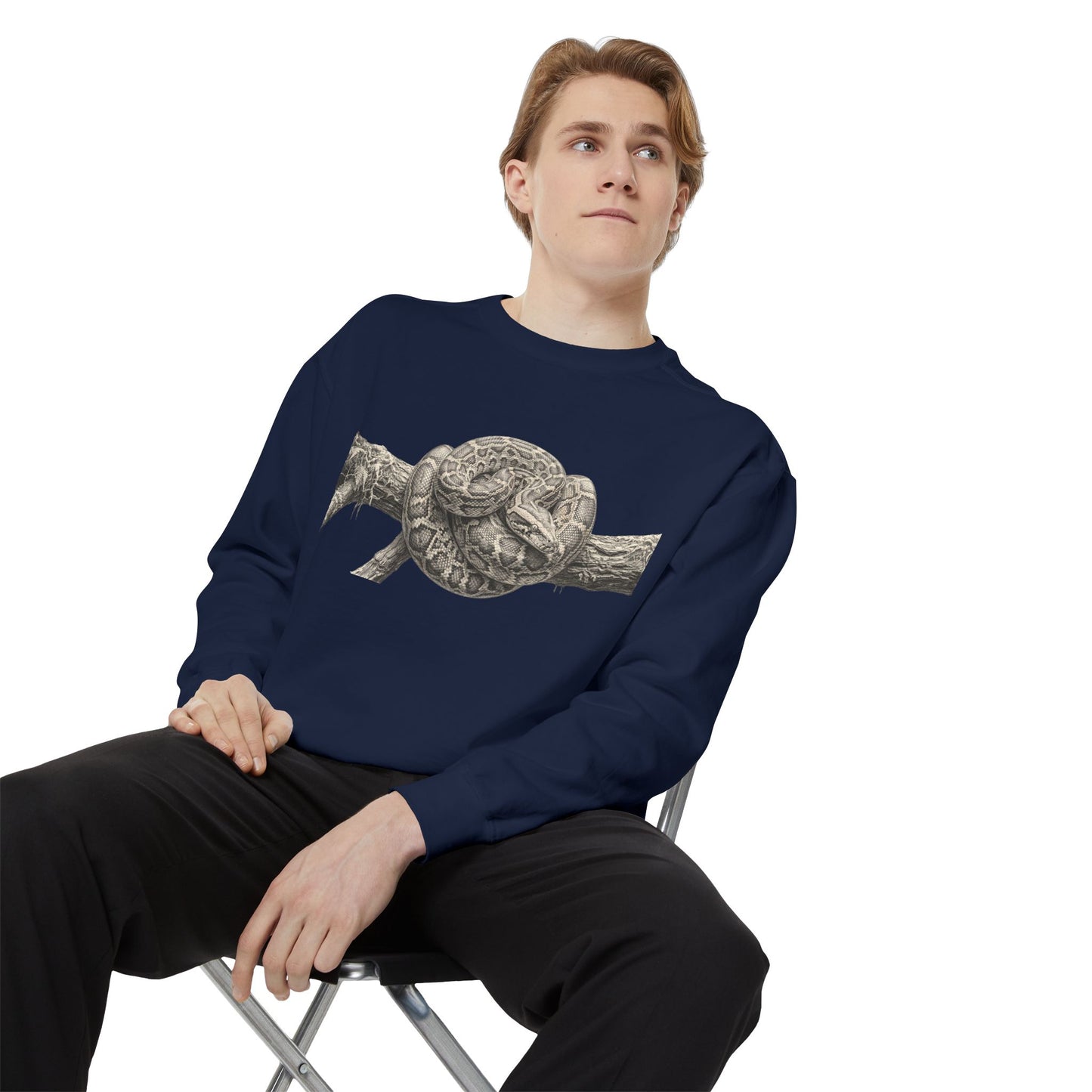Unisex Garment-Dyed Sweatshirt (Burmese Python)