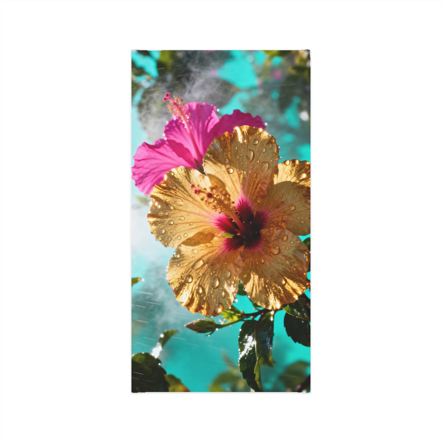 Hibiscus Floral Neck Gaiter — Tropical Flower Face Scarf