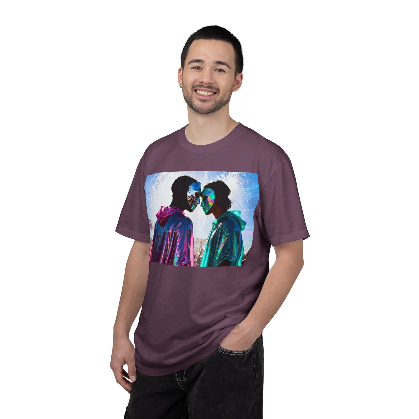 Rave Lovers Graphic T-Shirt — Neon Festival Couple Print