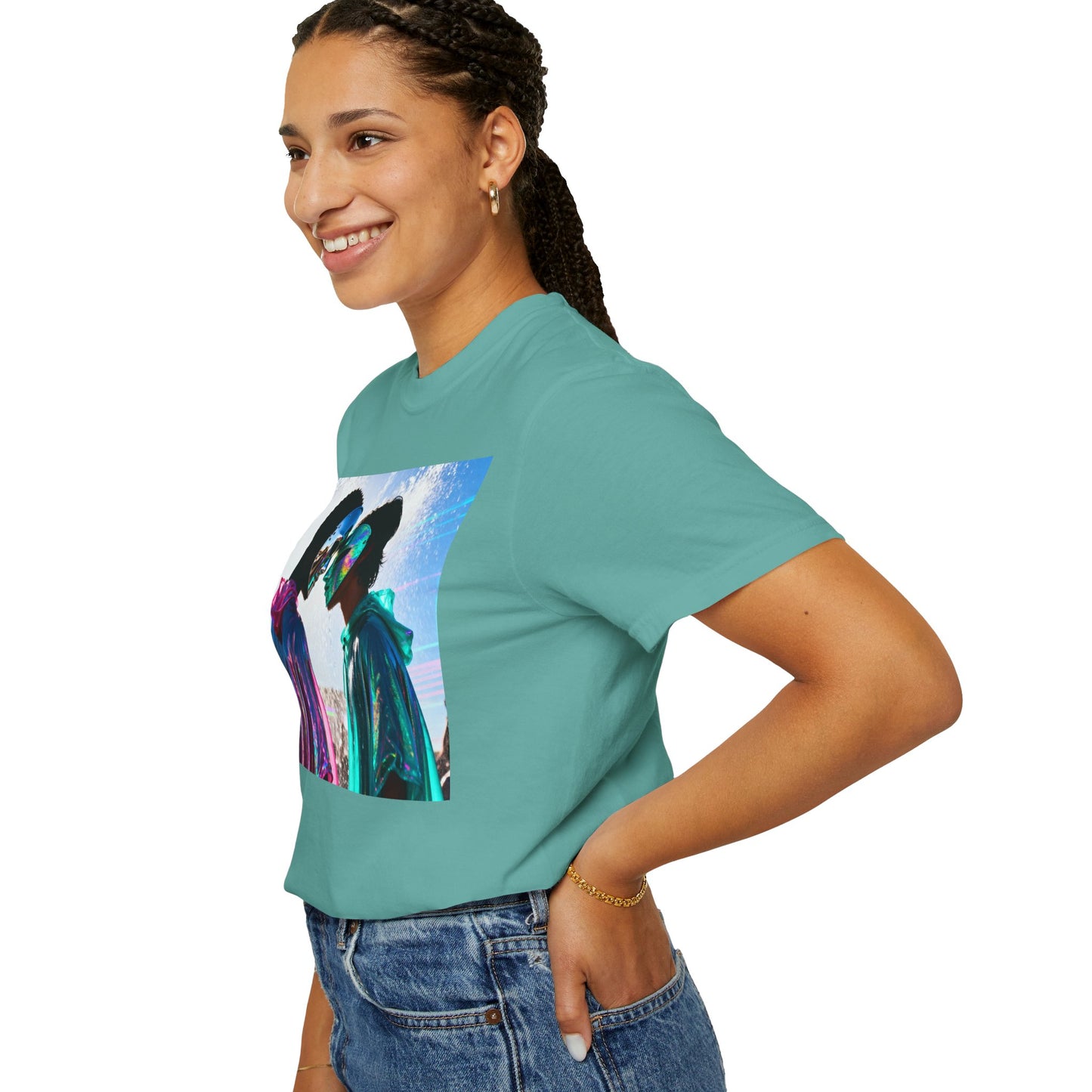 Rave Lovers Graphic T-Shirt — Neon Festival Couple Print