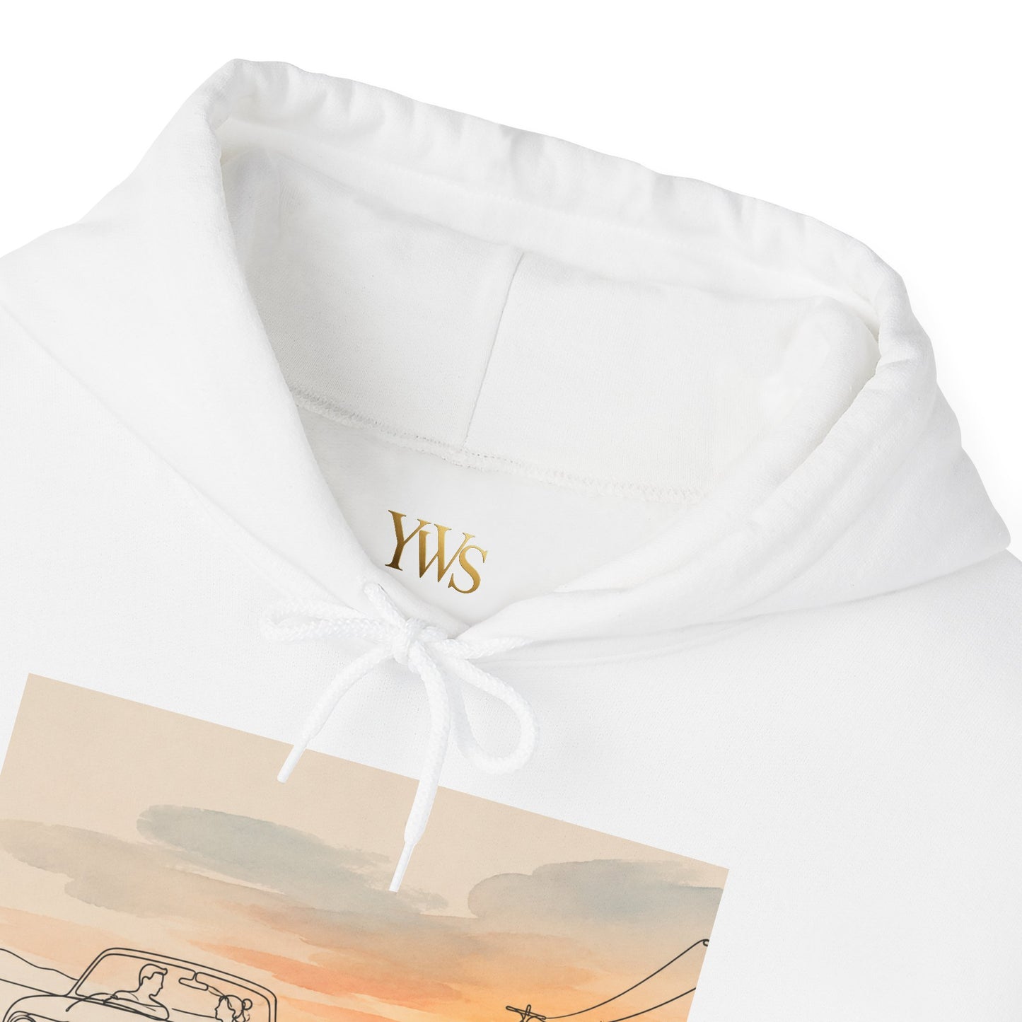 Sunset Drive Hoodie – Retro Car Road Trip Graphic Sweatshirt