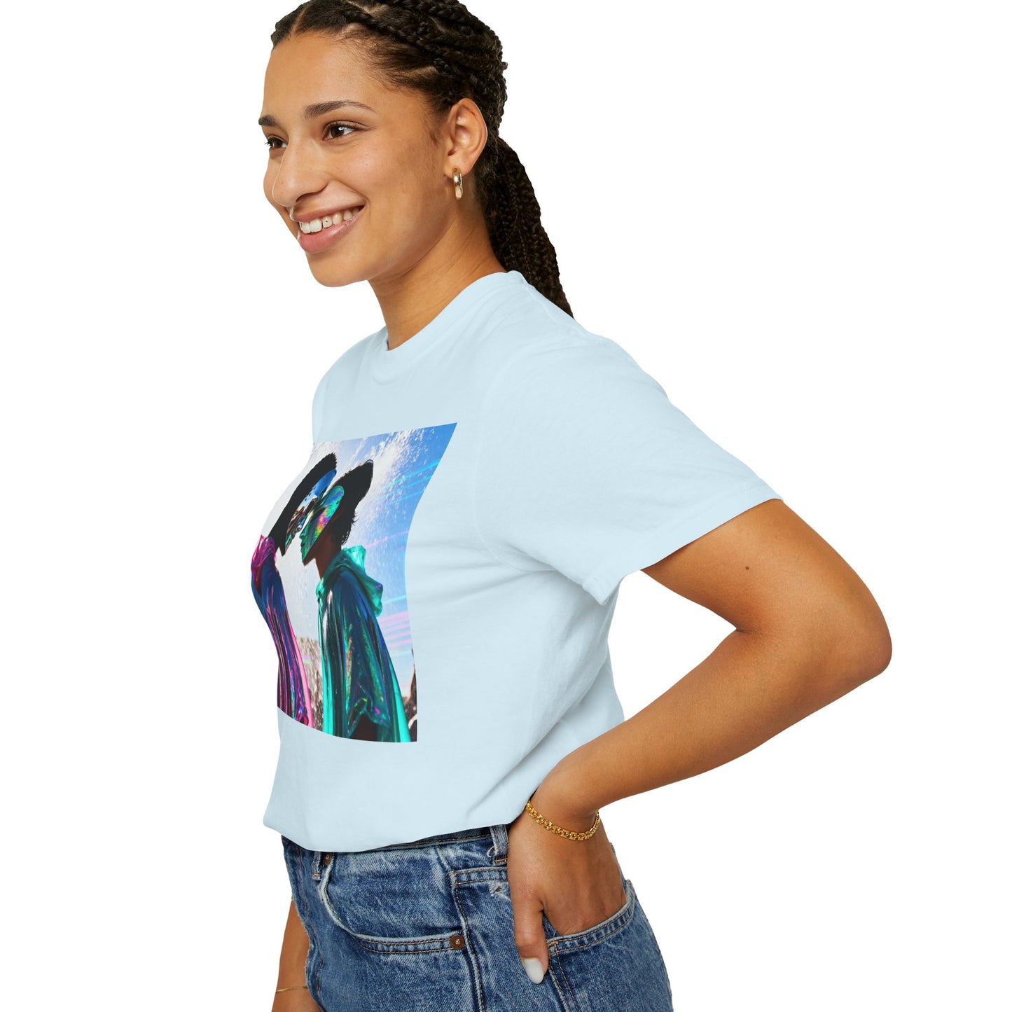 Rave Lovers Graphic T-Shirt — Neon Festival Couple Print