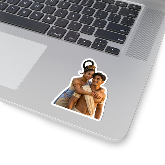 Romantic Couple Kiss-Cut Sticker - Thai Costume Travel Vibe