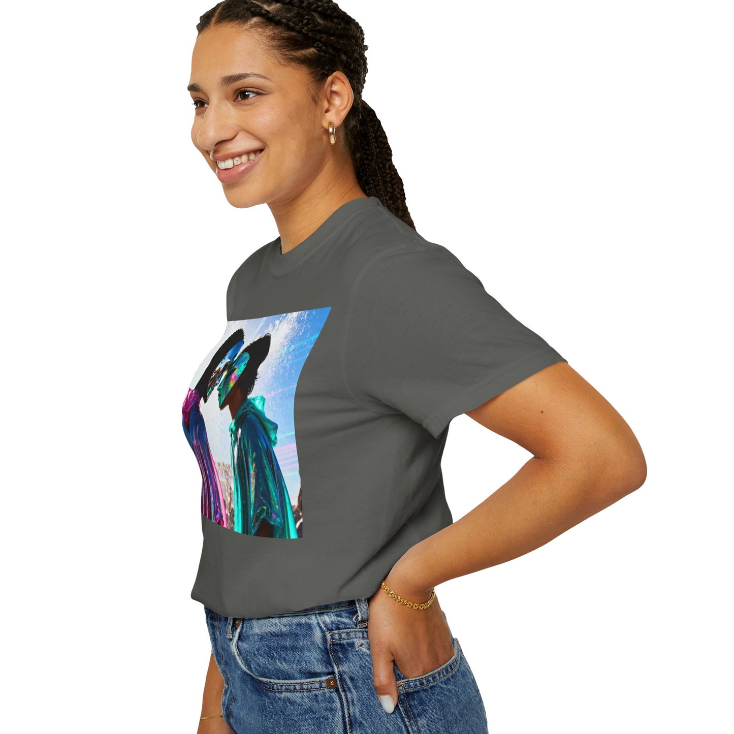 Rave Lovers Graphic T-Shirt — Neon Festival Couple Print
