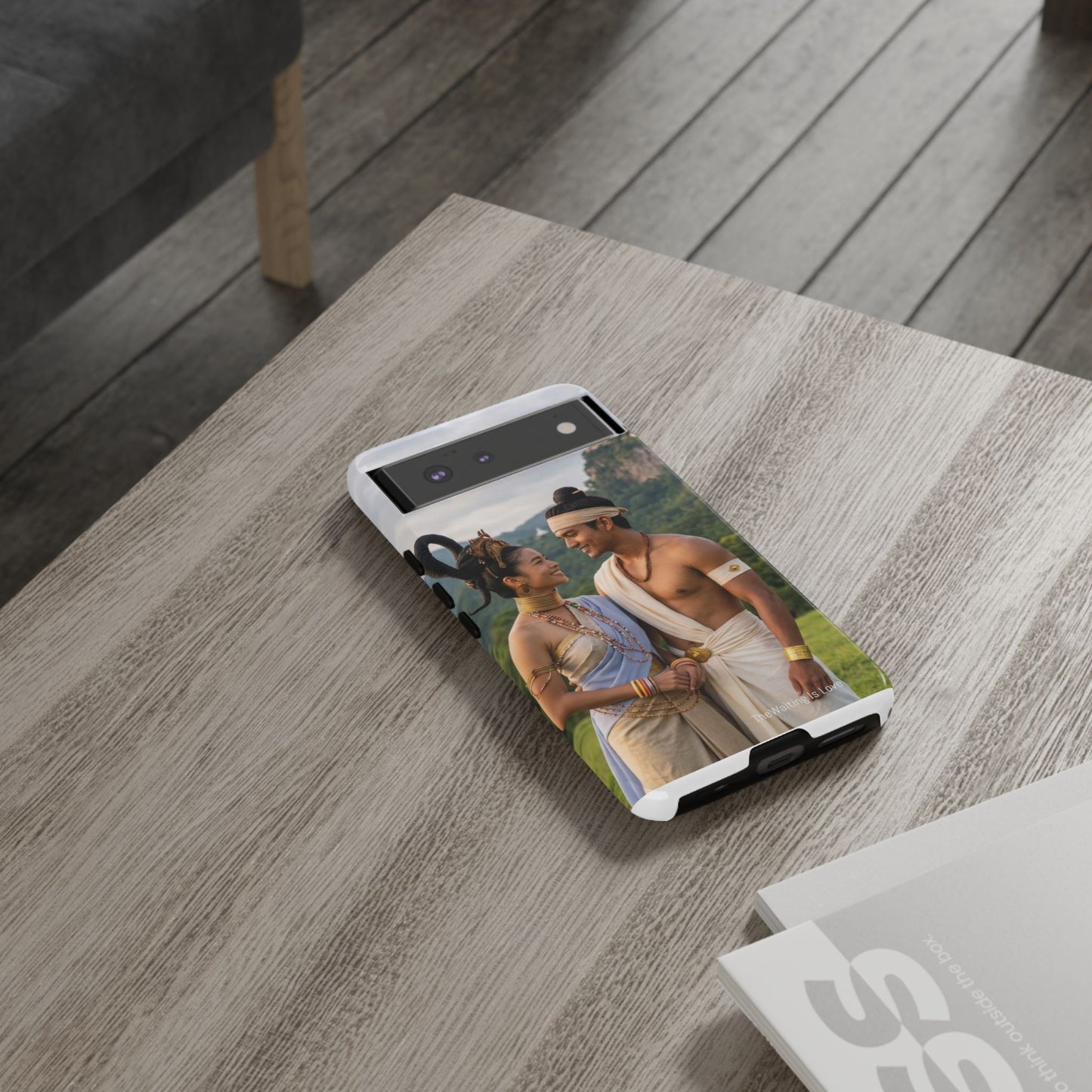 Phone Case — Romantic Couple Photo Print, Tropical Temple Landscape Protective Cover