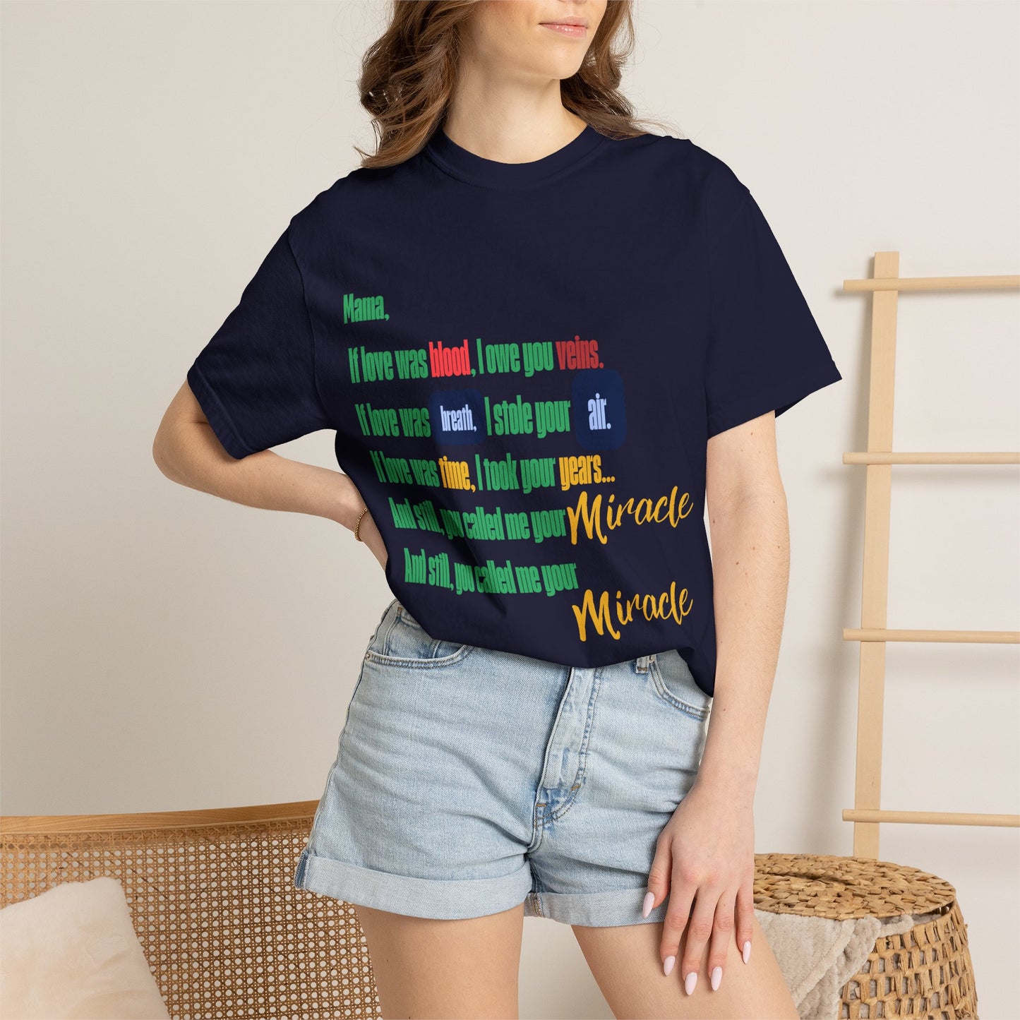 Miracle Loved Text T-Shirt — Inspirational Faith Quote Tee