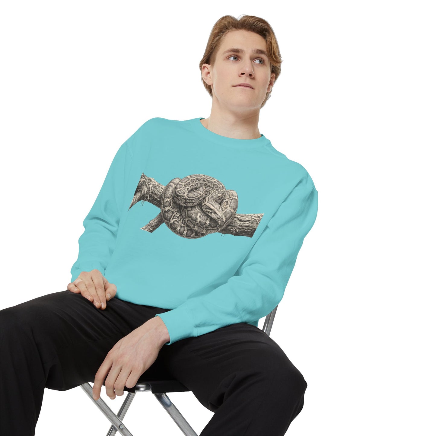 Unisex Garment-Dyed Sweatshirt (Burmese Python)