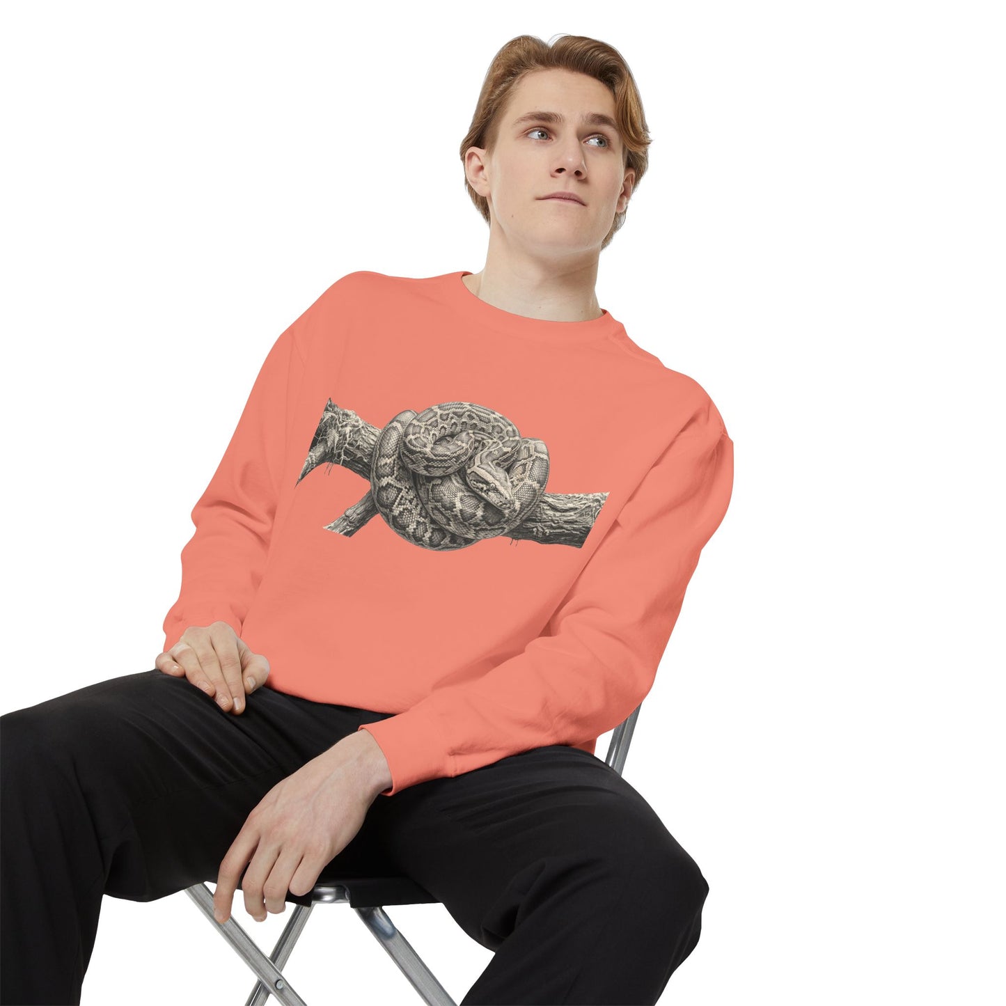Unisex Garment-Dyed Sweatshirt (Burmese Python)