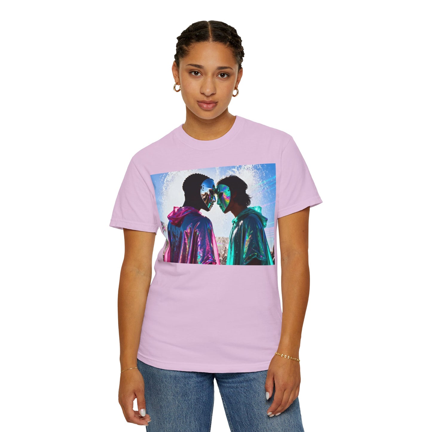 Rave Lovers Graphic T-Shirt — Neon Festival Couple Print