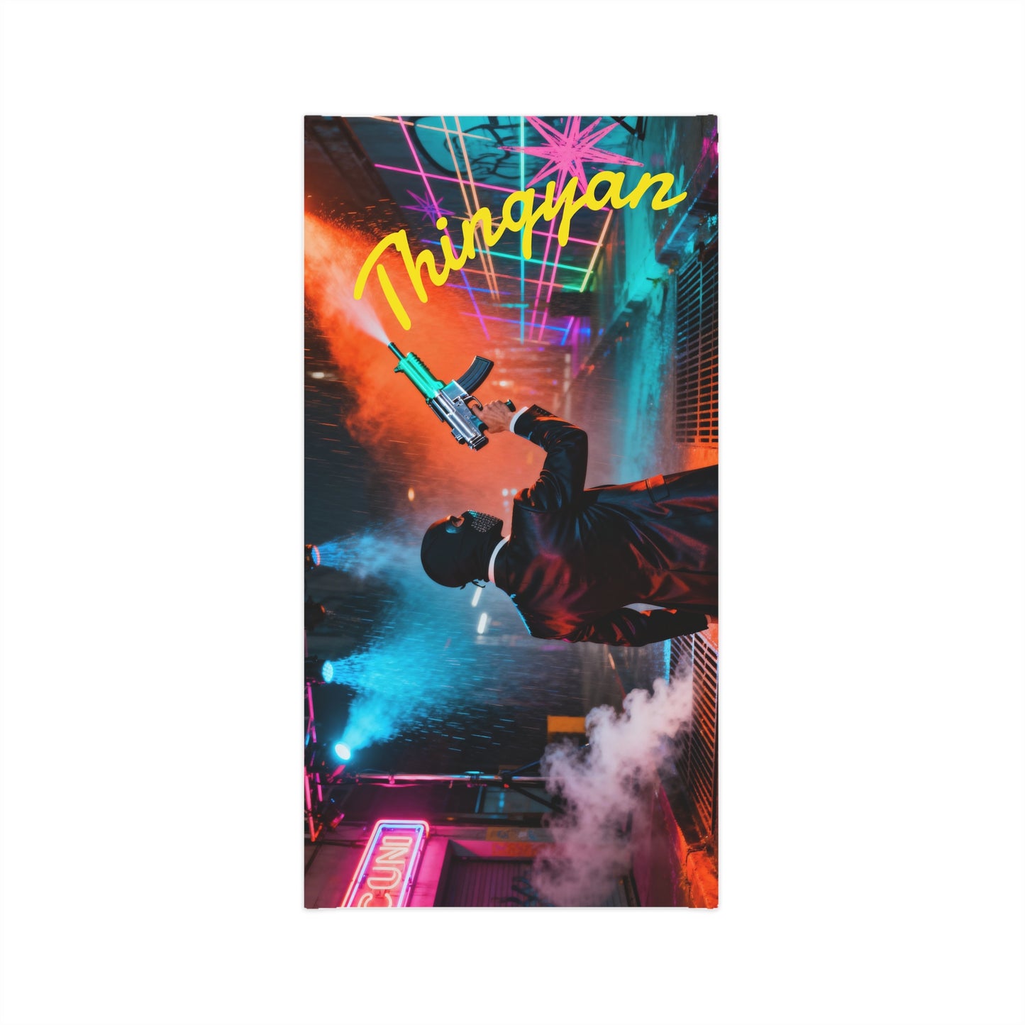 Neck Gaiter — Retro Neon Street Shooter Design ("Tningyan")