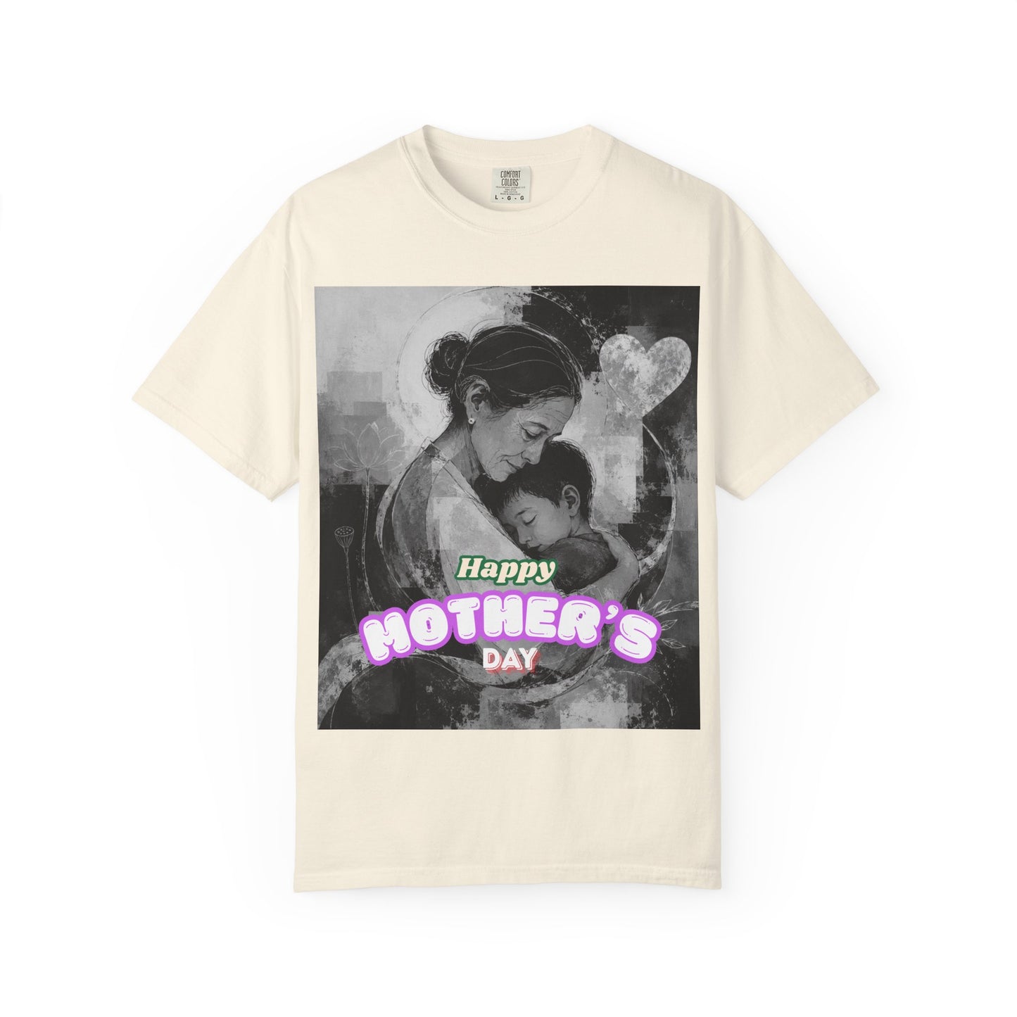 Mother's Day T-Shirt - Vintage Mother & Baby Portrait with "Happy Mother's Day"