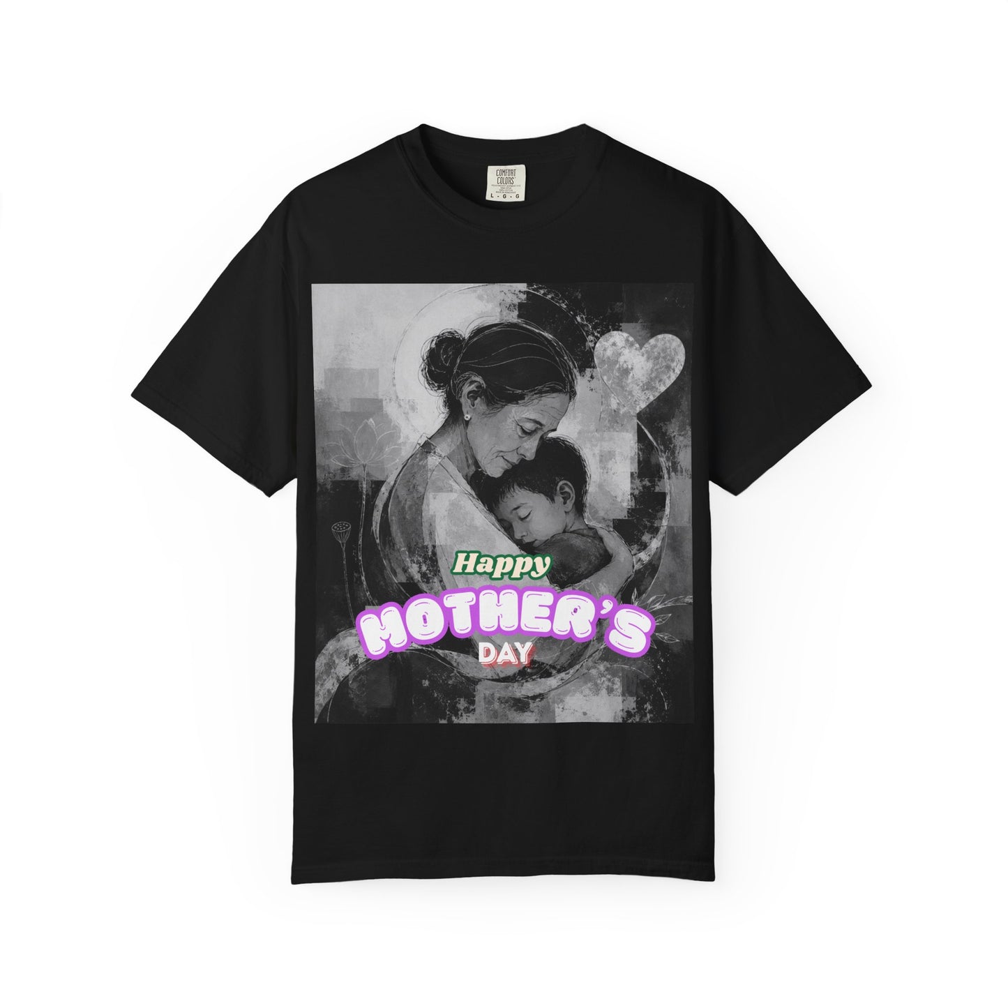 Mother's Day T-Shirt - Vintage Mother & Baby Portrait with "Happy Mother's Day"