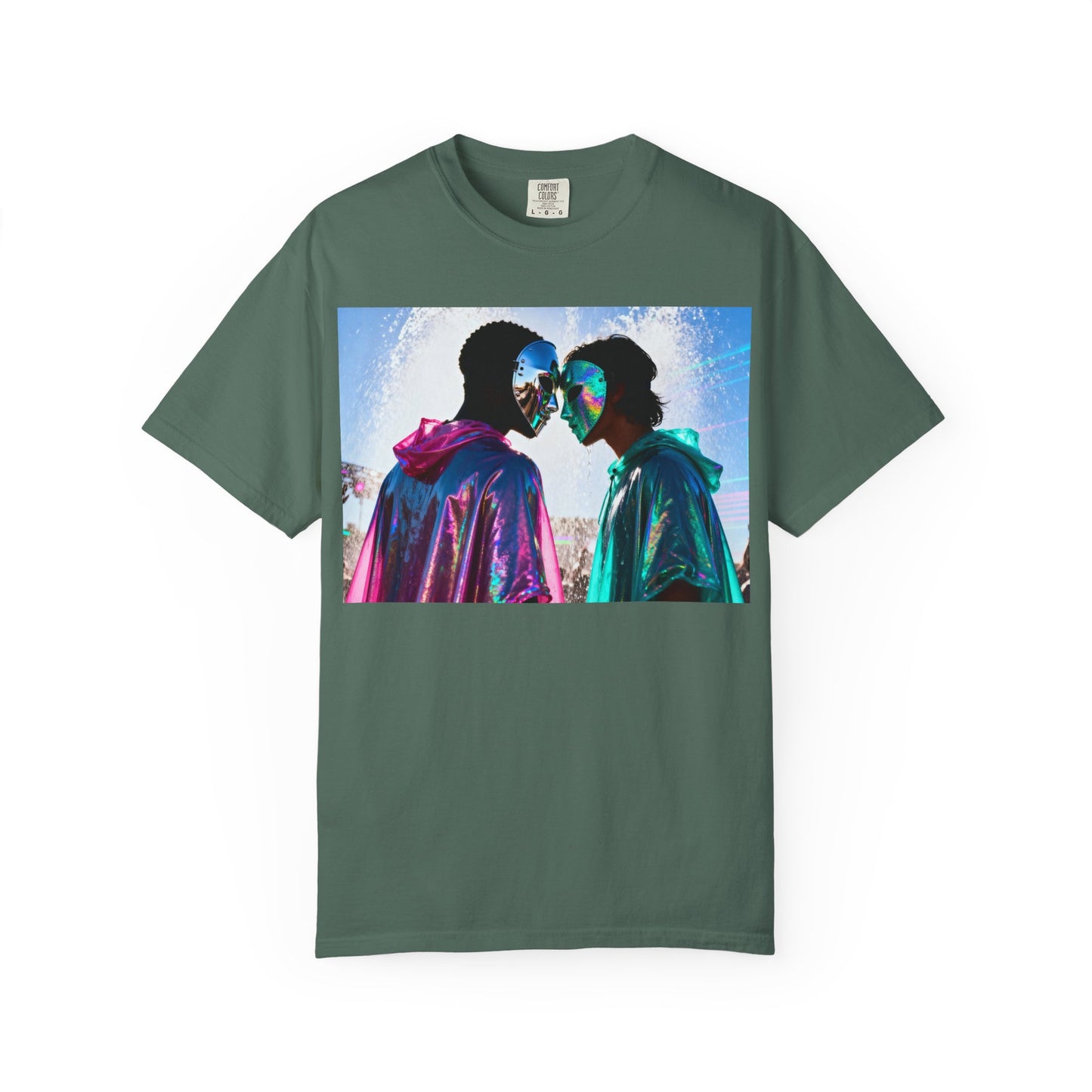 Rave Lovers Graphic T-Shirt — Neon Festival Couple Print