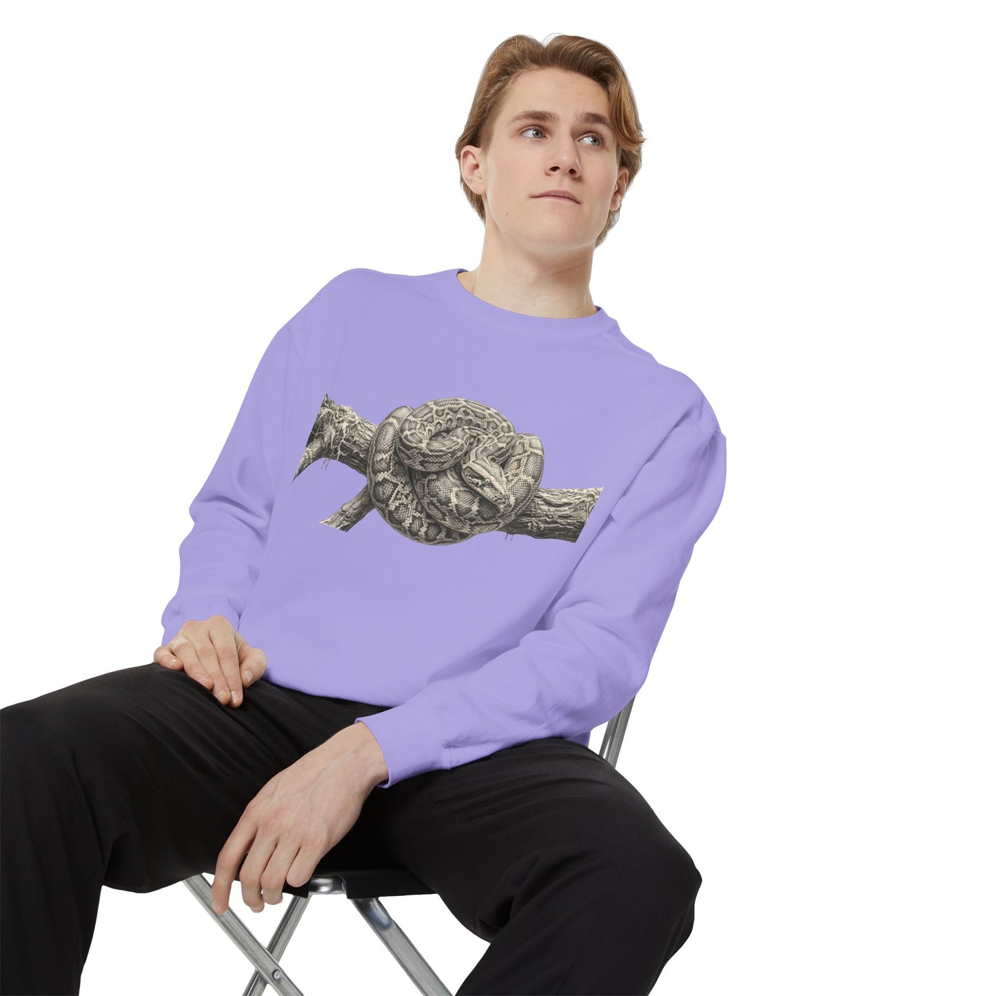 Unisex Garment-Dyed Sweatshirt (Burmese Python)
