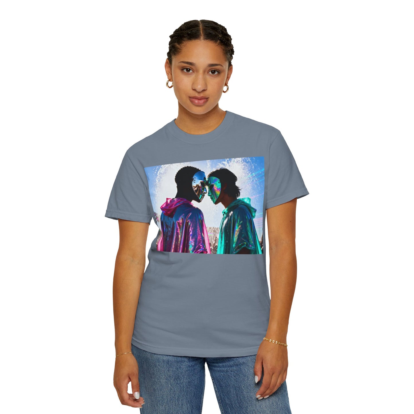 Rave Lovers Graphic T-Shirt — Neon Festival Couple Print