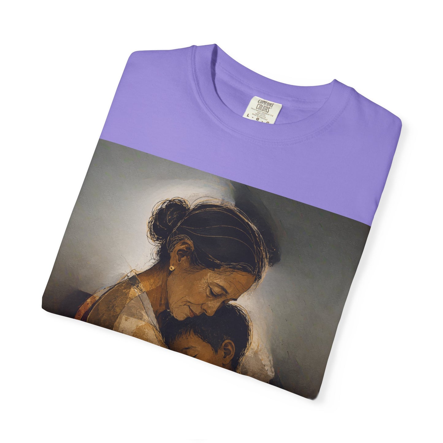 T-Shirt — Mother and Child Embrace Graphic Tee with Inspirational Quote