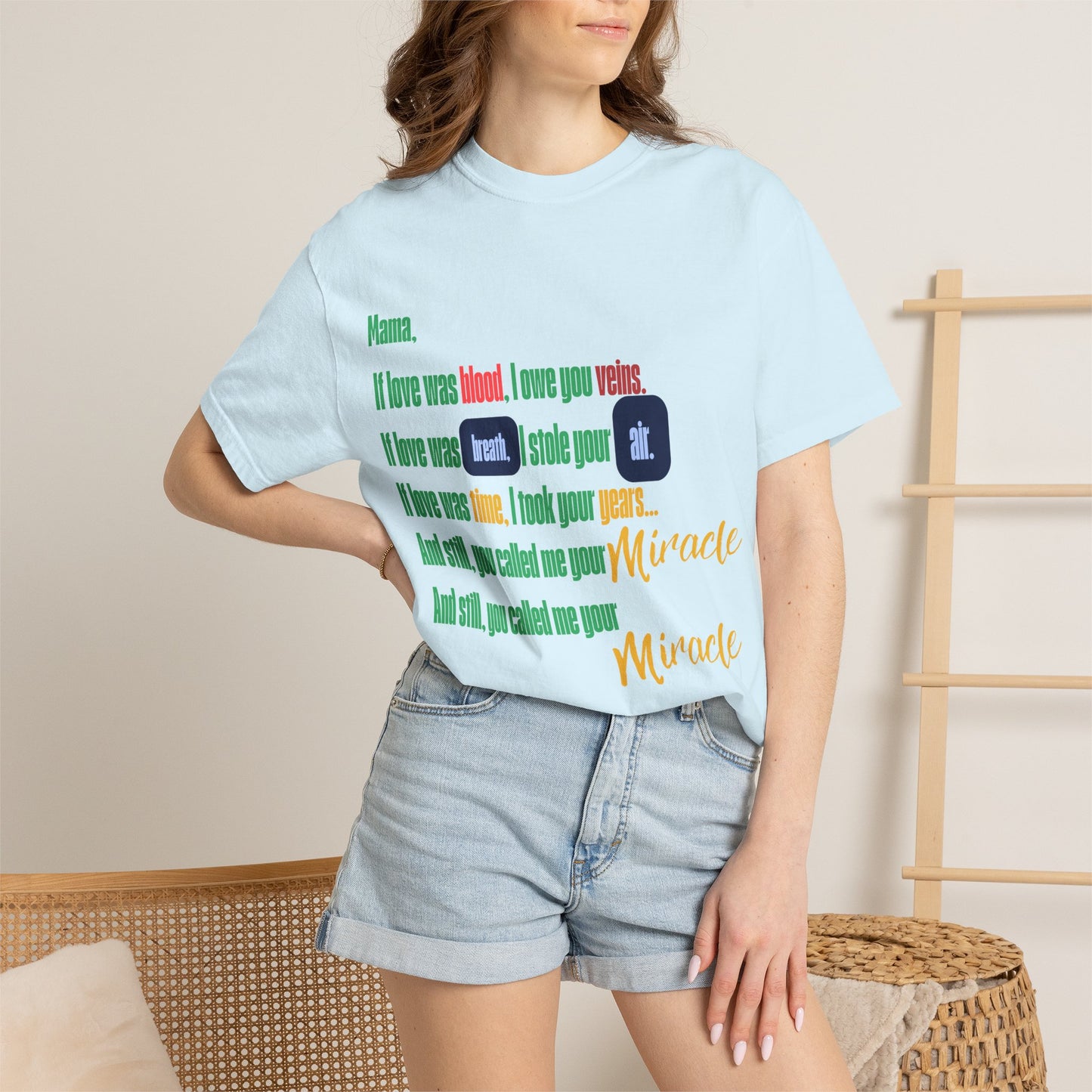 Miracle Loved Text T-Shirt — Inspirational Faith Quote Tee