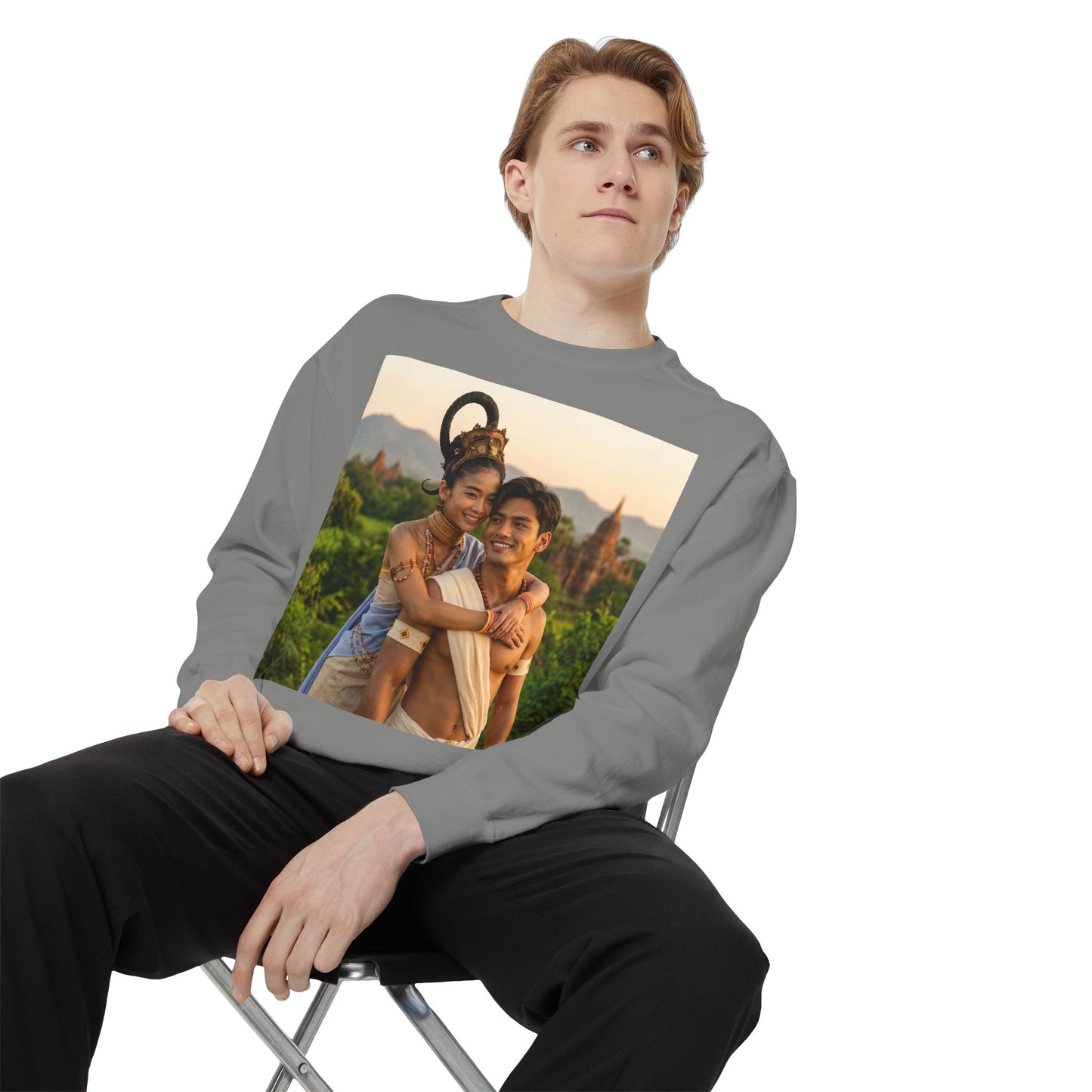 Couple Portrait Sweatshirt — Romantic Travel Photo Crewneck