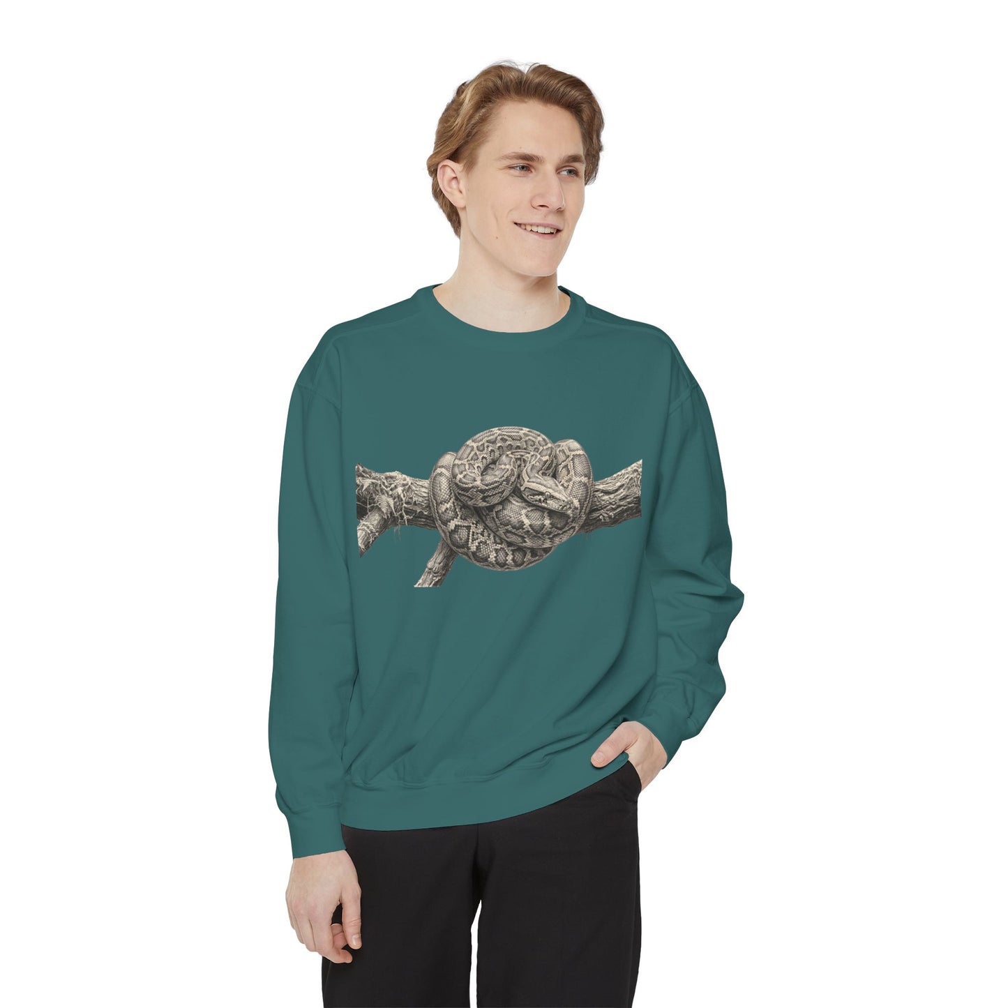 Unisex Garment-Dyed Sweatshirt (Burmese Python)