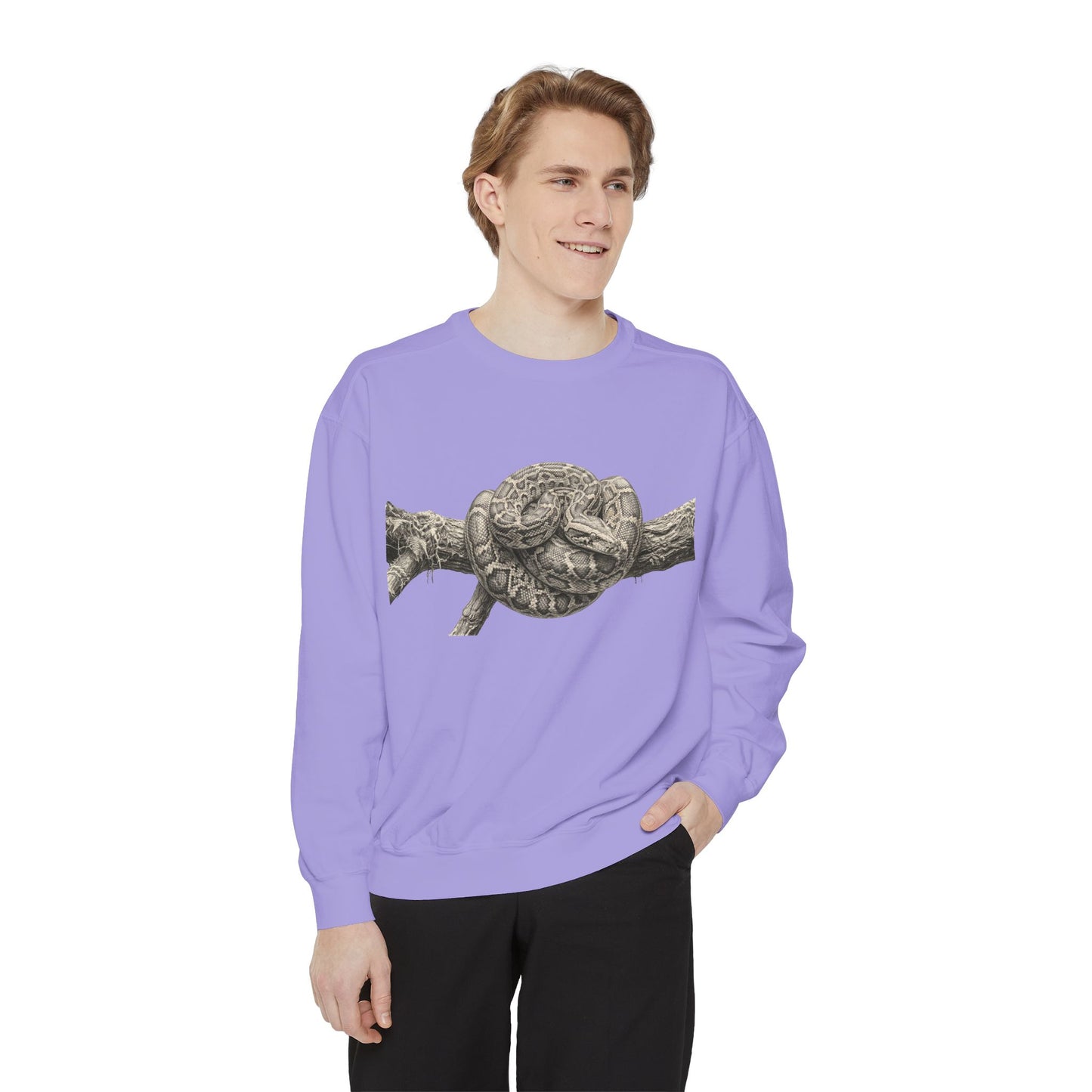 Unisex Garment-Dyed Sweatshirt (Burmese Python)