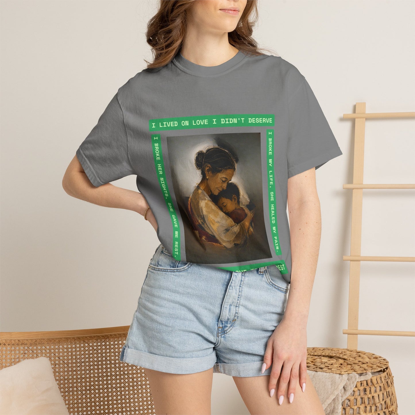 T-Shirt — 'I Lived on Love I Didn’t Deserve' Mother & Child Art Tee