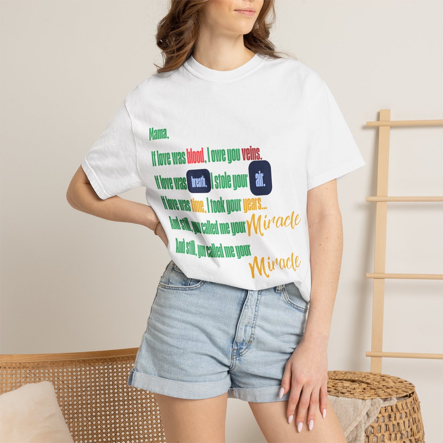 Miracle Loved Text T-Shirt — Inspirational Faith Quote Tee