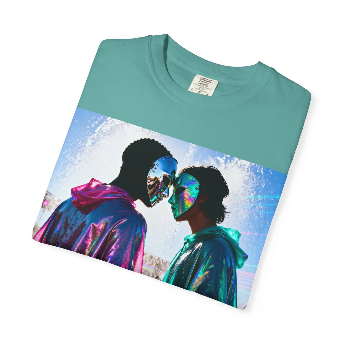 Rave Lovers Graphic T-Shirt — Neon Festival Couple Print