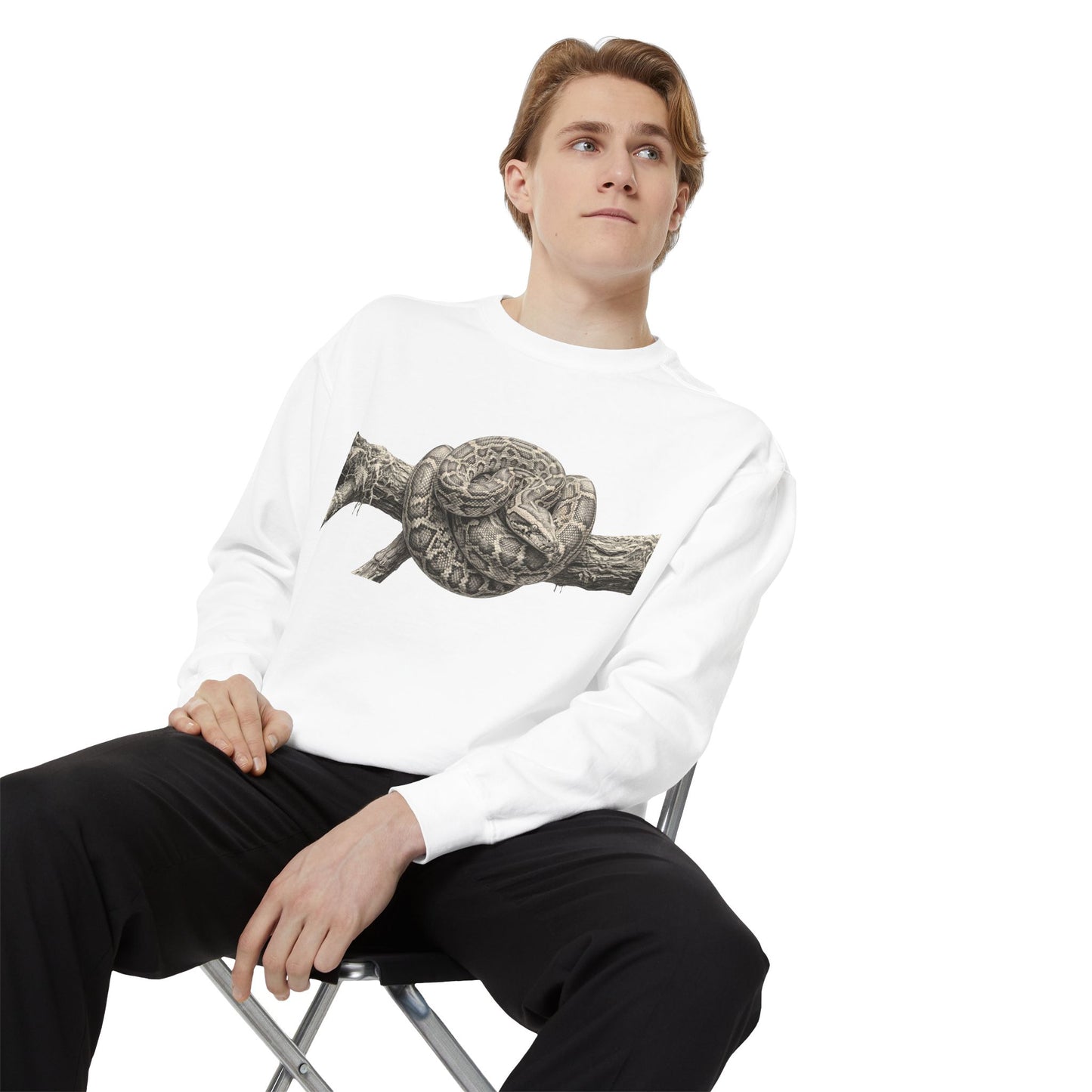 Unisex Garment-Dyed Sweatshirt (Burmese Python)