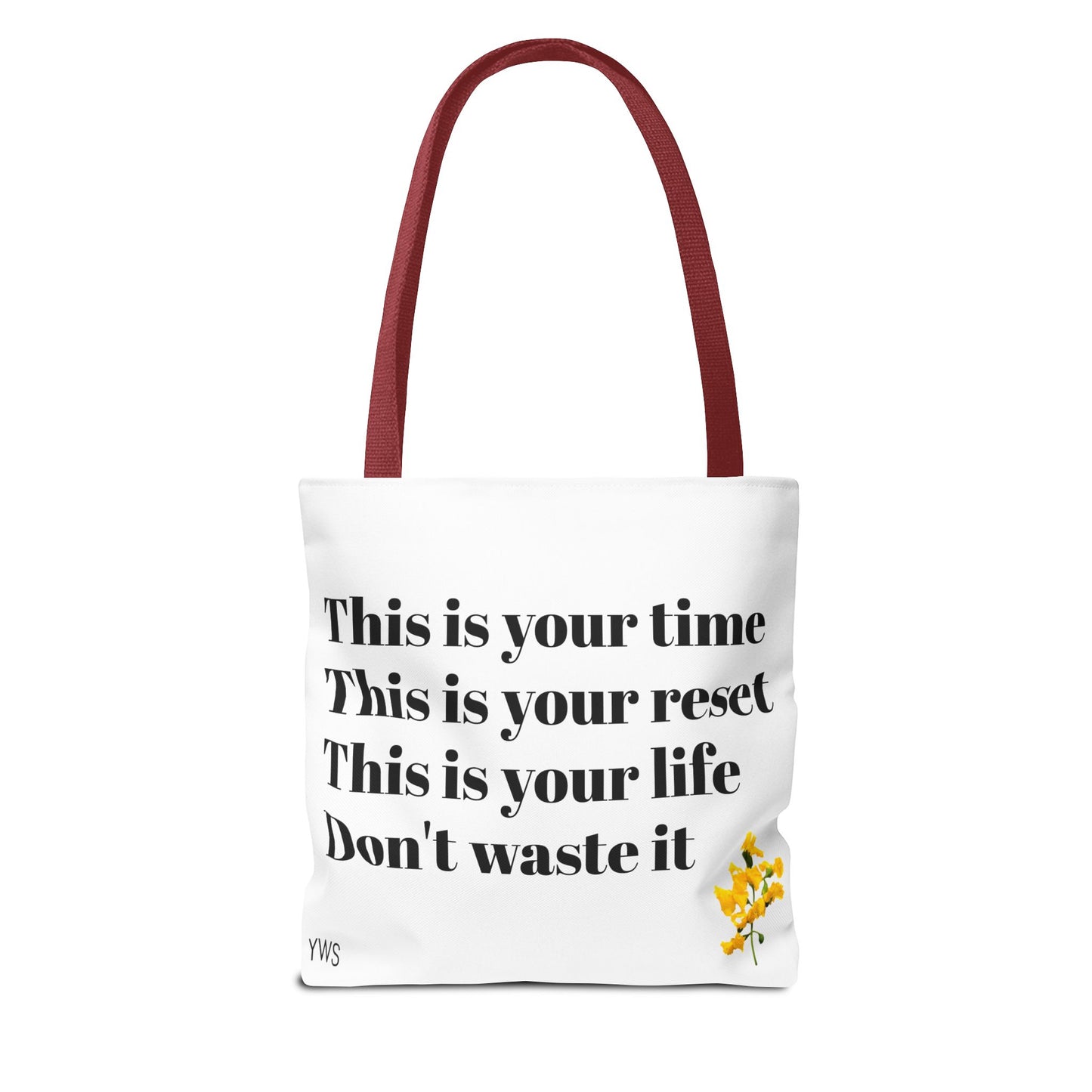 Inspirational Quote Tote Bag — "You Give Yourself Life First" Motivational Canvas Tote