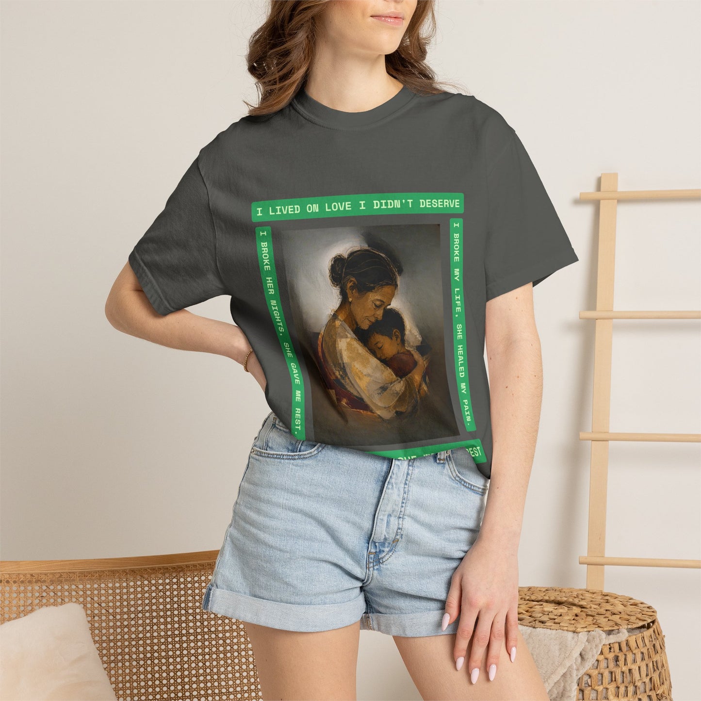 T-Shirt — 'I Lived on Love I Didn’t Deserve' Mother & Child Art Tee