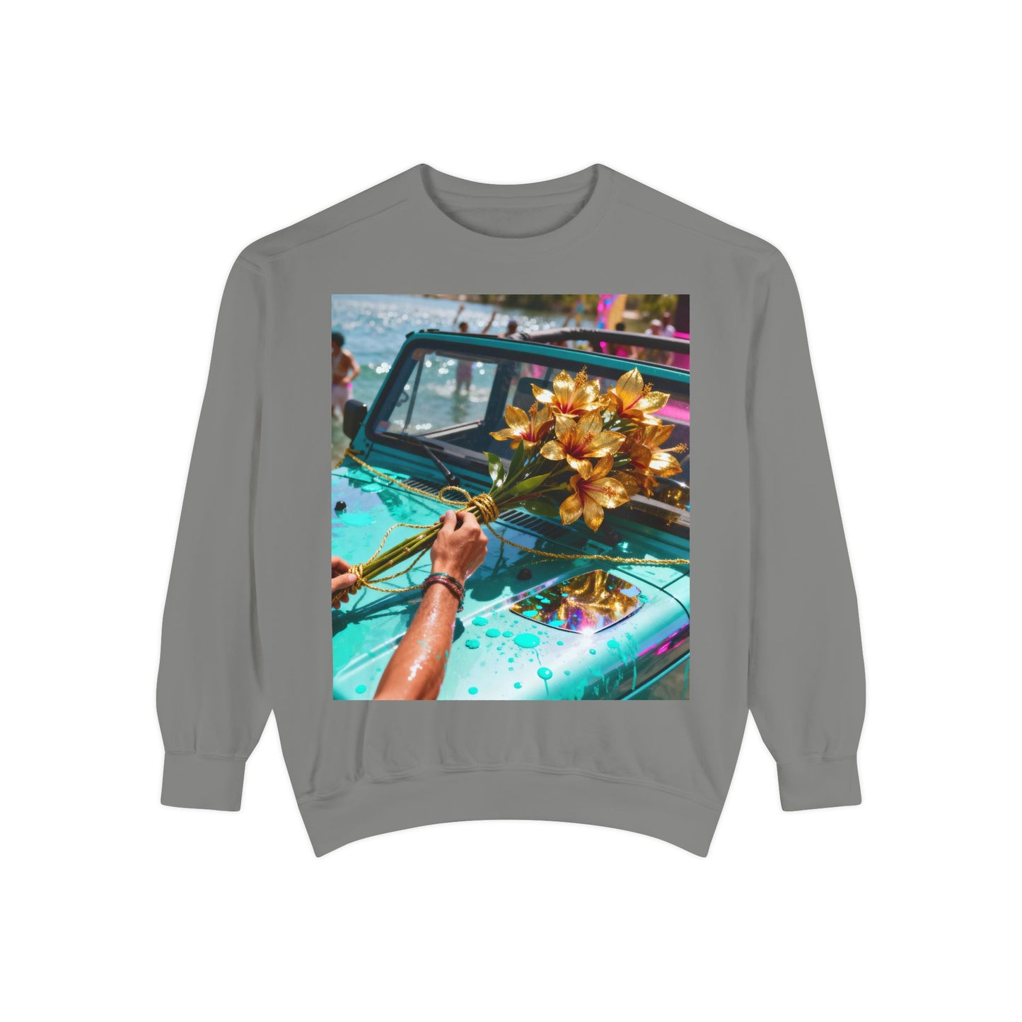 Sweatshirt — Tropical Parade Car Floral Photo Print