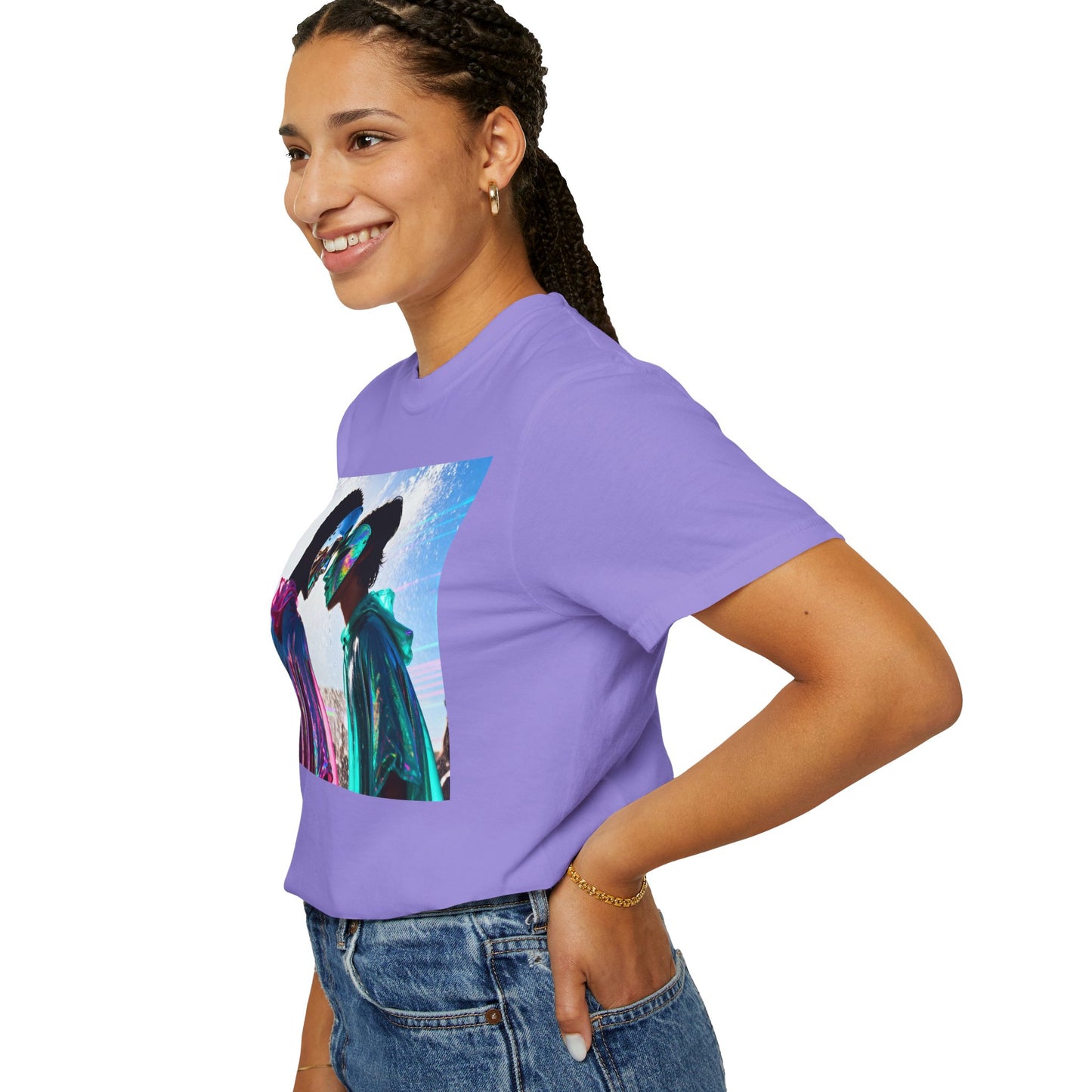 Rave Lovers Graphic T-Shirt — Neon Festival Couple Print