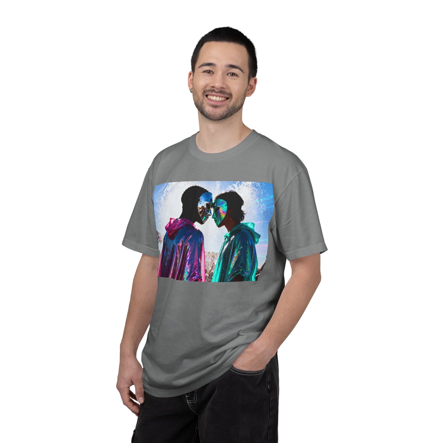 Rave Lovers Graphic T-Shirt — Neon Festival Couple Print