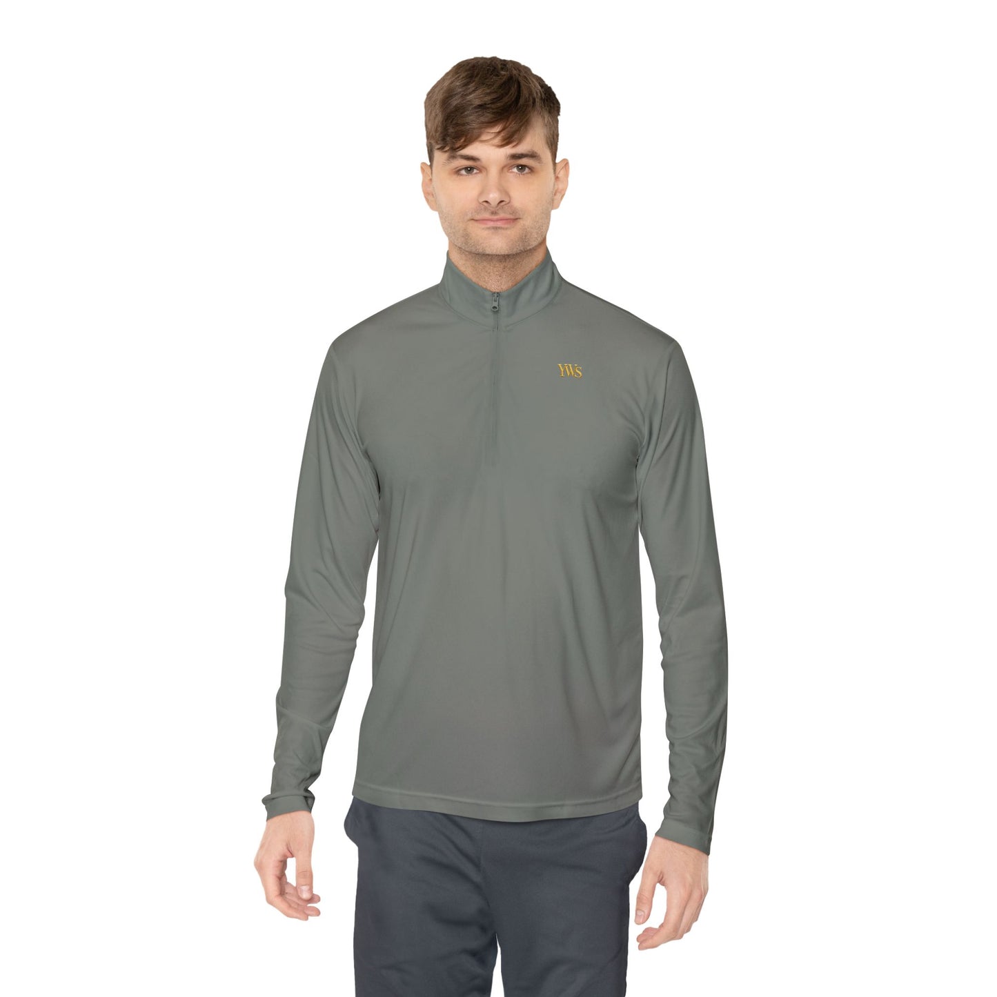 Quarter-Zip Pullover with Scripted Storyback and Vintage Portrait