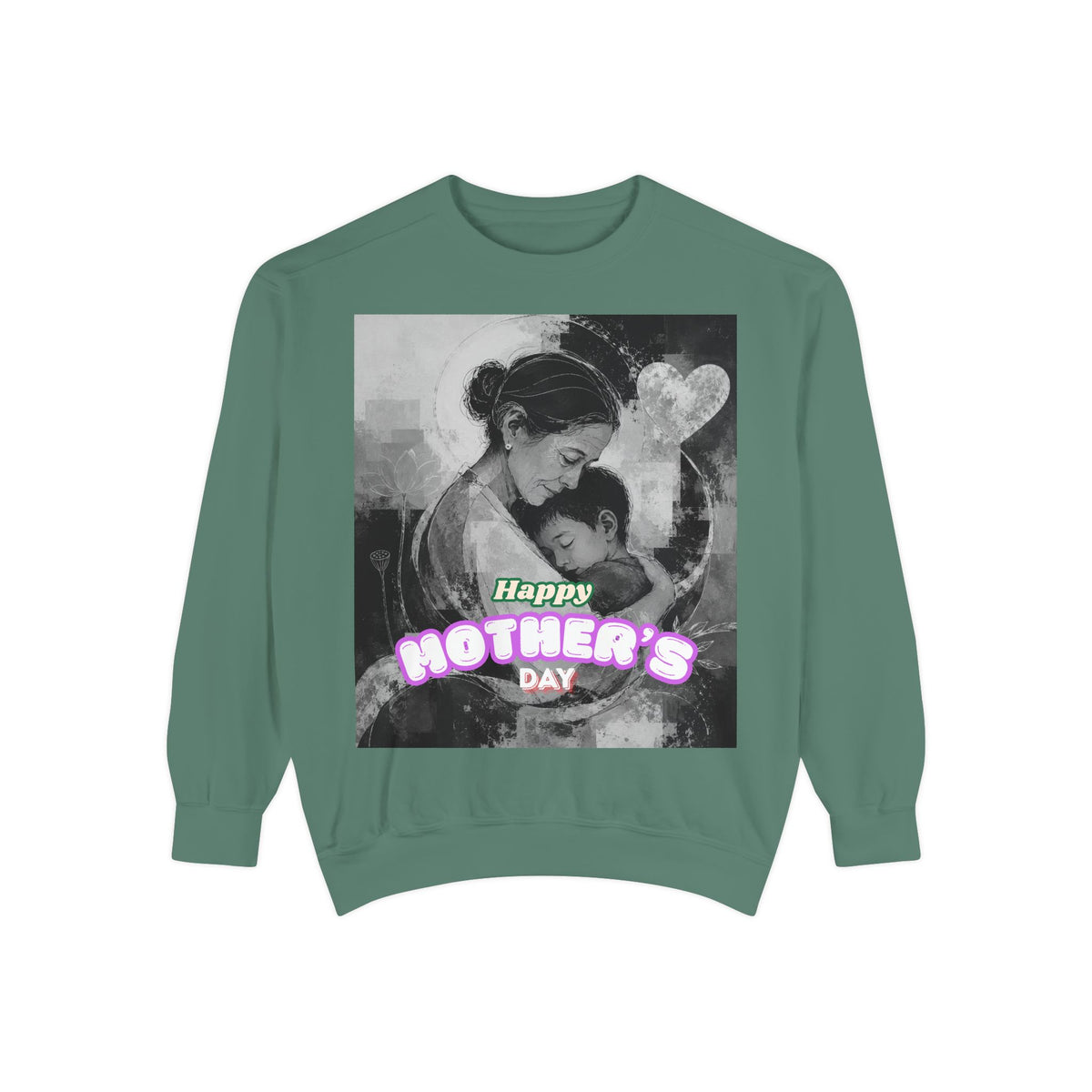 Mother's Day Sweatshirt — Vintage Mom & Baby Graphic "Happy Mother's Day"