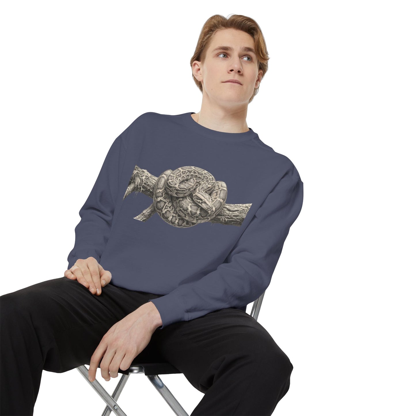Unisex Garment-Dyed Sweatshirt (Burmese Python)