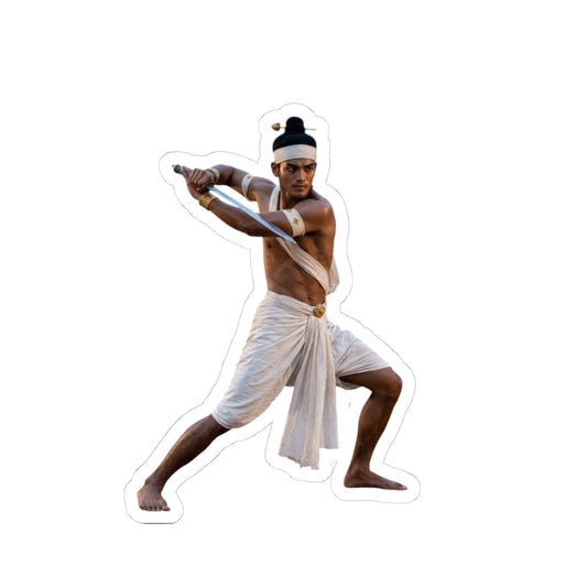 Martial Arts Warrior Sticker — Traditional Fighter Photo Kiss-Cut Laptop Decal