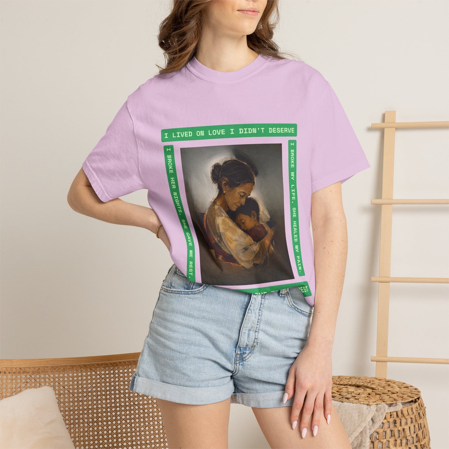 T-Shirt — 'I Lived on Love I Didn’t Deserve' Mother & Child Art Tee